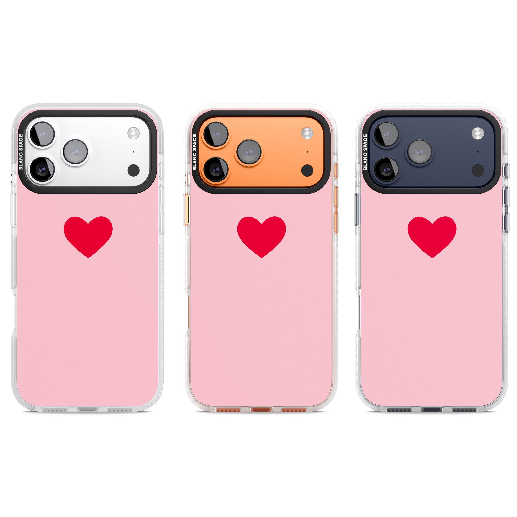 Red & Pink Heart iPhone 17 Pro Impact Pro Clear Phone Case APT Impact Protection