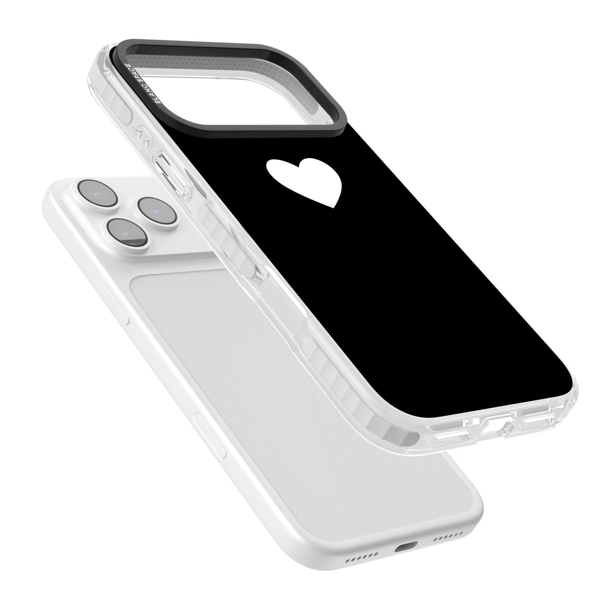 Single Heart Design: White & iPhone 17 Pro Impact Pro Clear Phone Case Colours