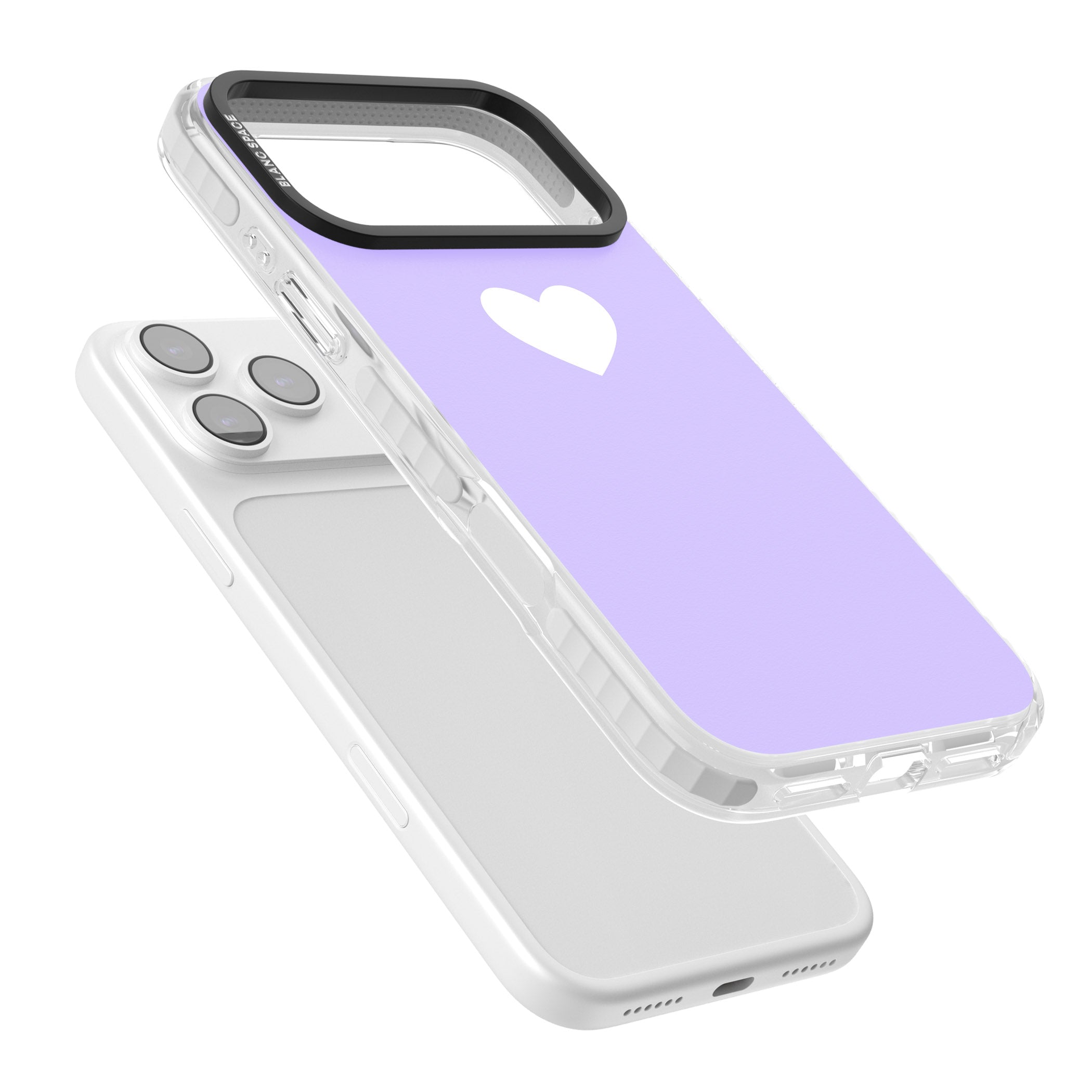 Pale Purple Heart iPhone 17 Pro Max Impact Pro Clear Phone Case Colours