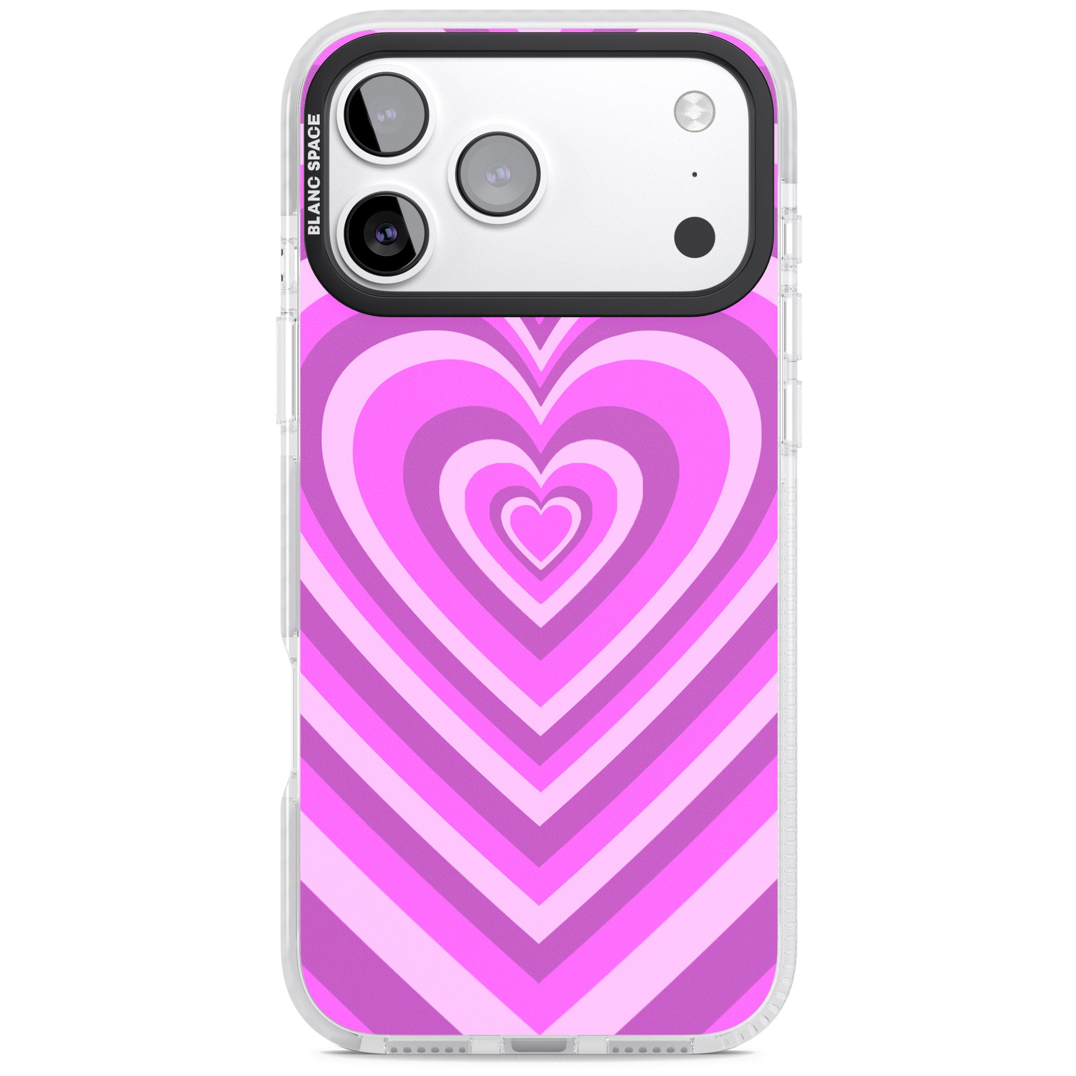 Pink Heart Illusion iPhone 17 Pro Impact Pro Clear Phone Case