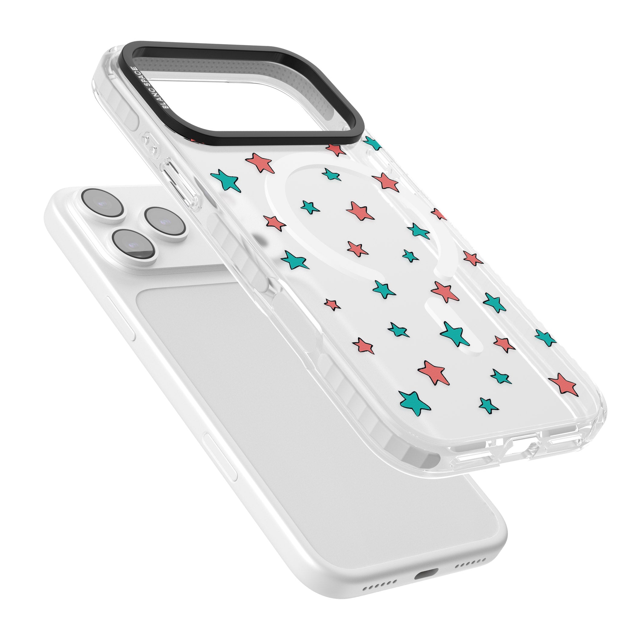 Heartstopper Stars Pattern iPhone 17 Pro Impact Pro Clear Phone Case Colours