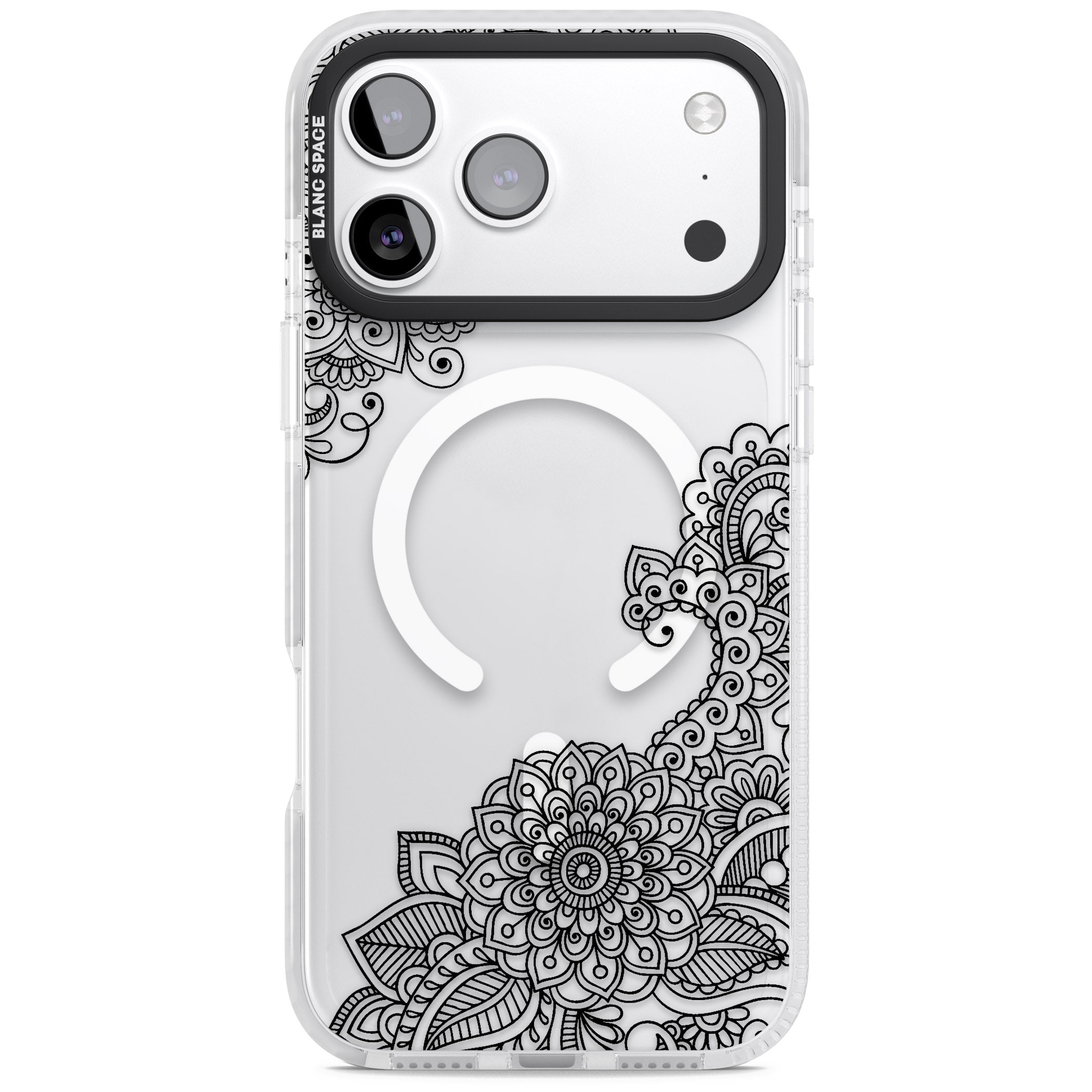 Black Henna Botanicals iPhone 17 Pro Max Impact Pro Clear Phone Case
