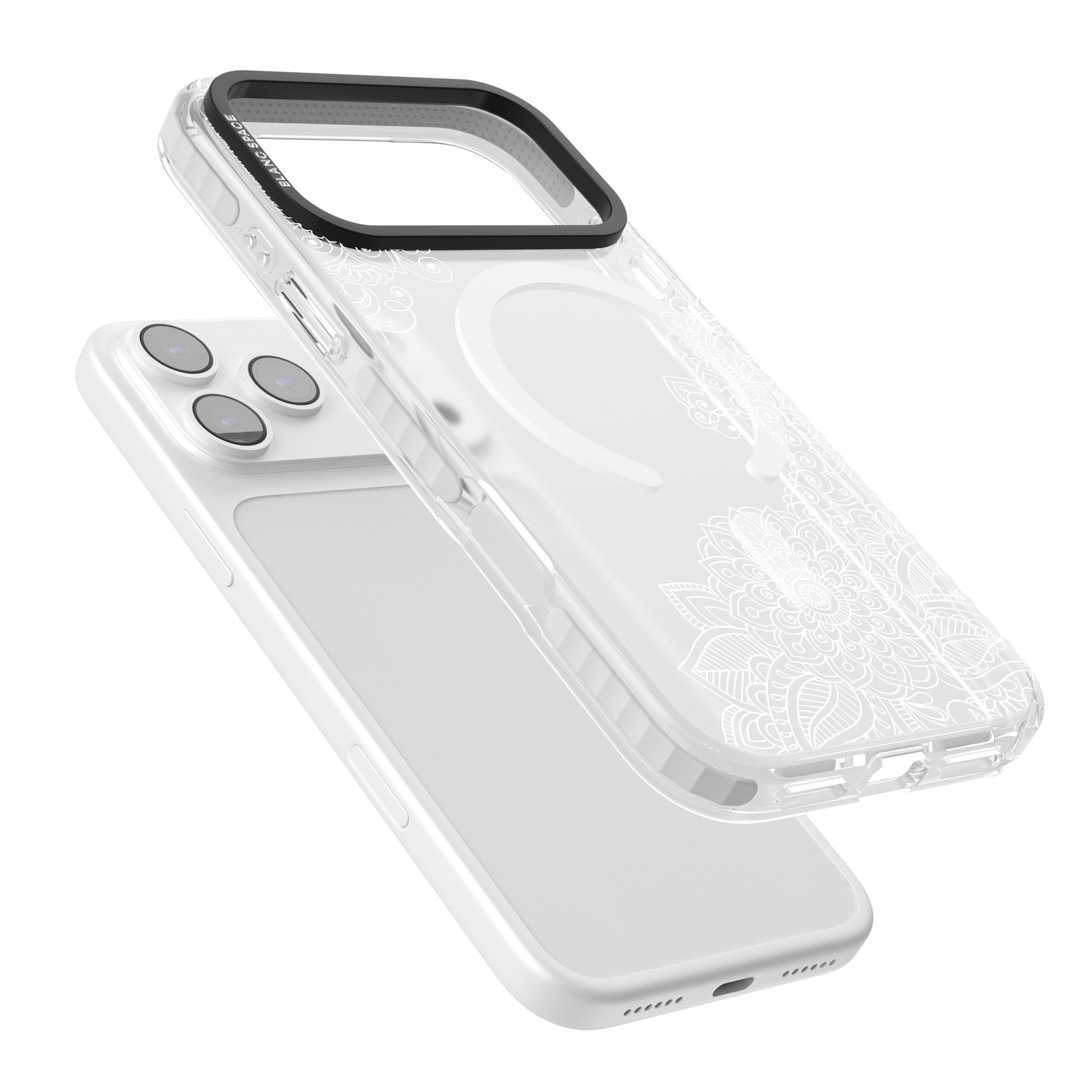 White Henna Botanicals iPhone 17 Pro Max Impact Pro Clear Phone Case Colours