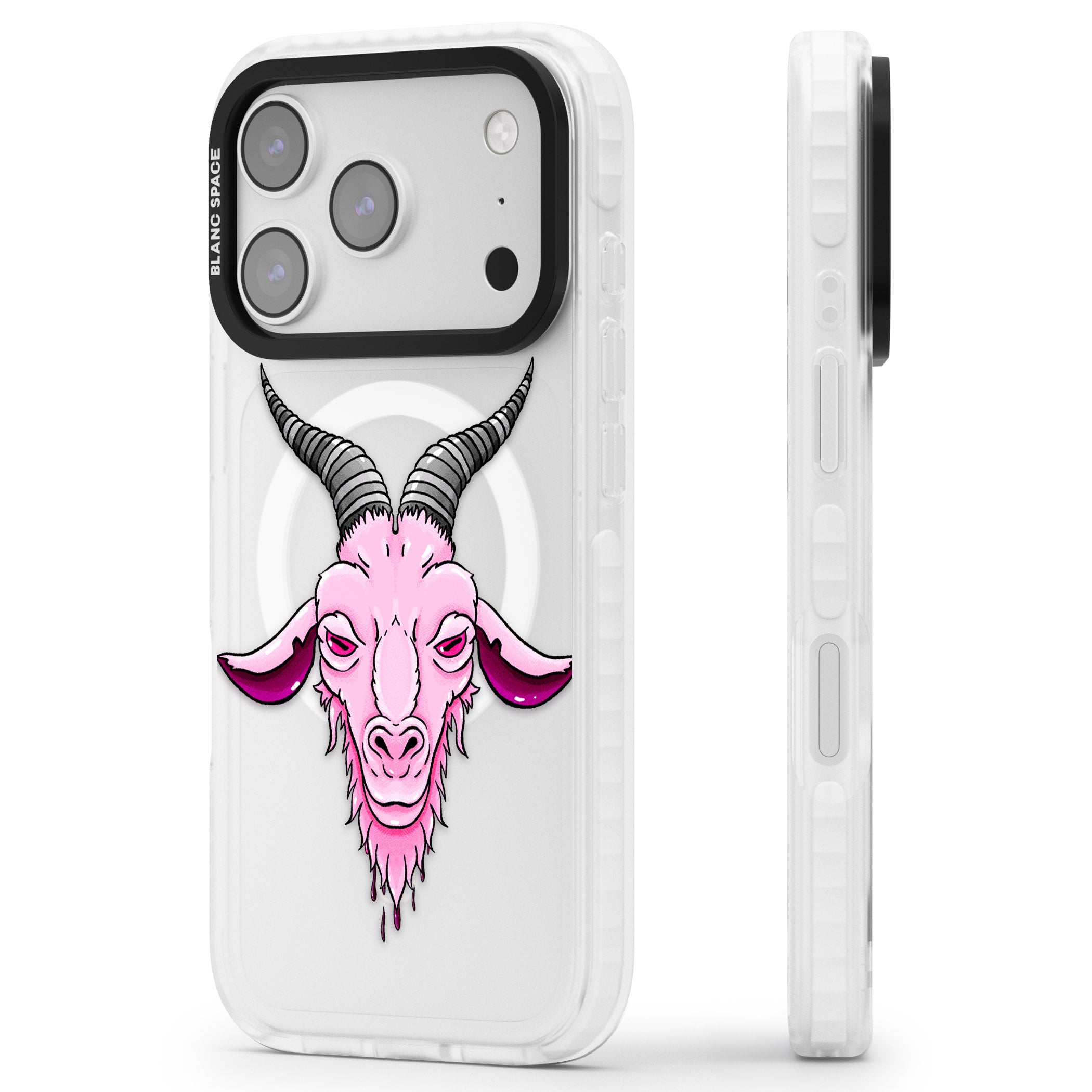 Ba Phomet iPhone 17 Pro Impact Pro Clear Phone Case Side Profile