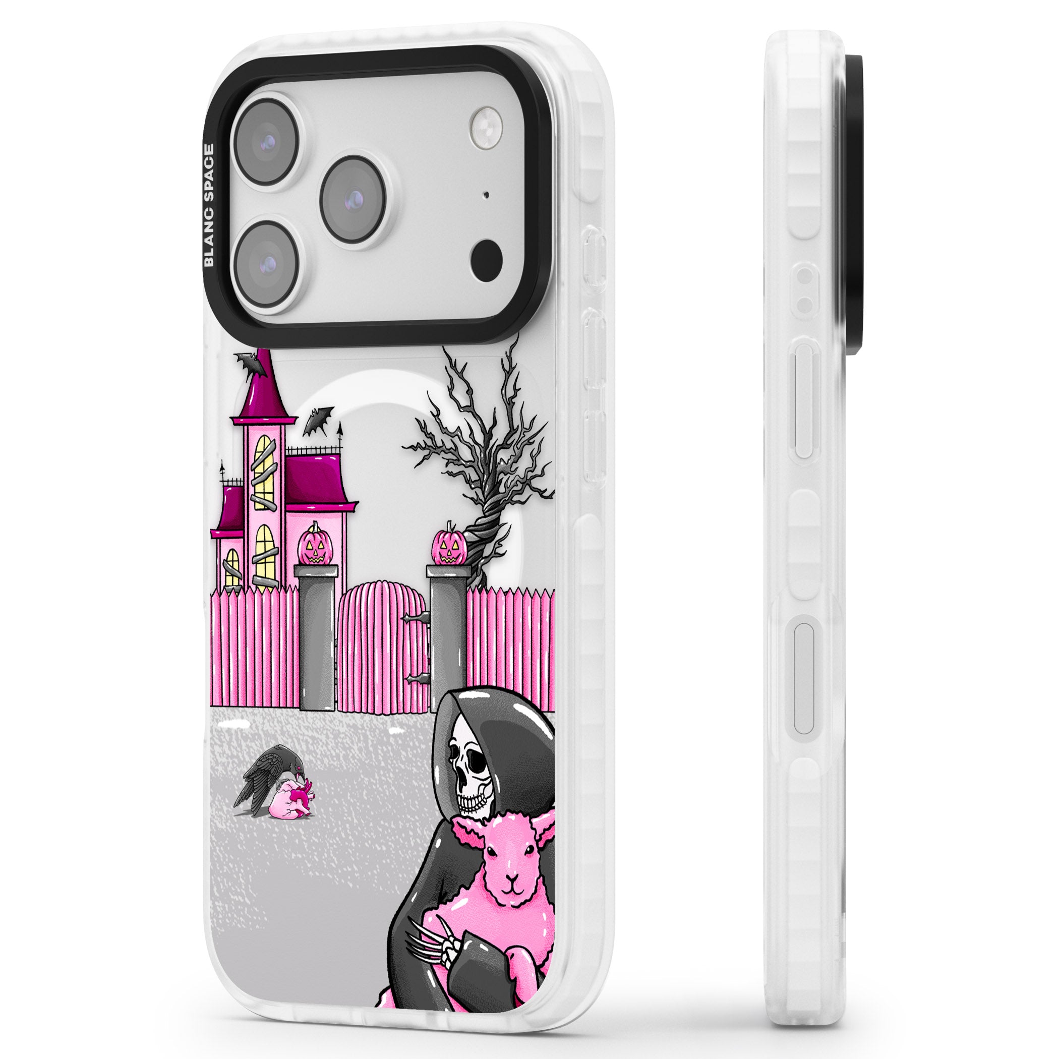 Left With My Heart iPhone 17 Pro Max Impact Pro Clear Phone Case Side Profile