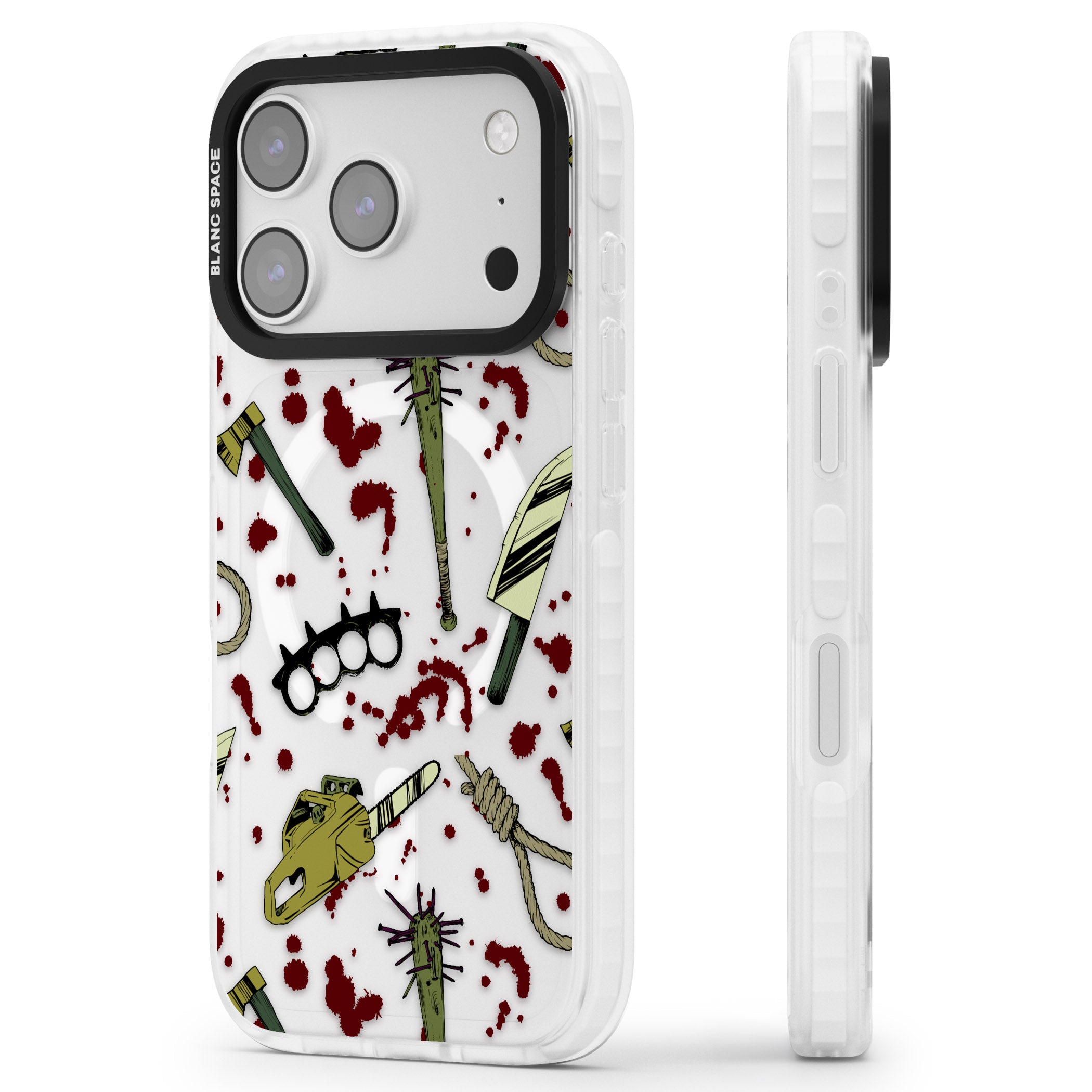 Movie Massacre iPhone 17 Pro Max Impact Pro Clear Phone Case Side Profile