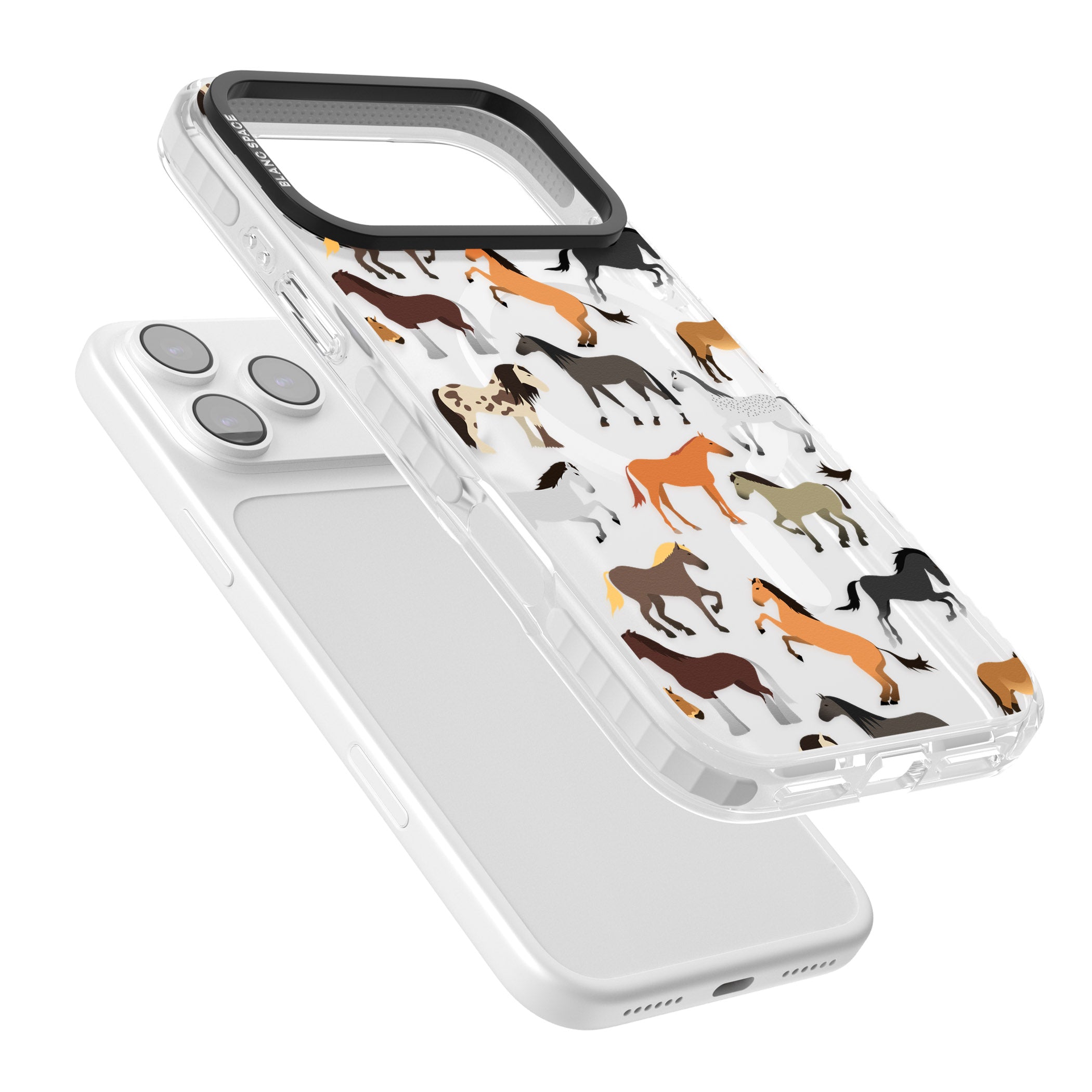 Horse Pattern iPhone 17 Pro Max Impact Pro Clear Phone Case Colours