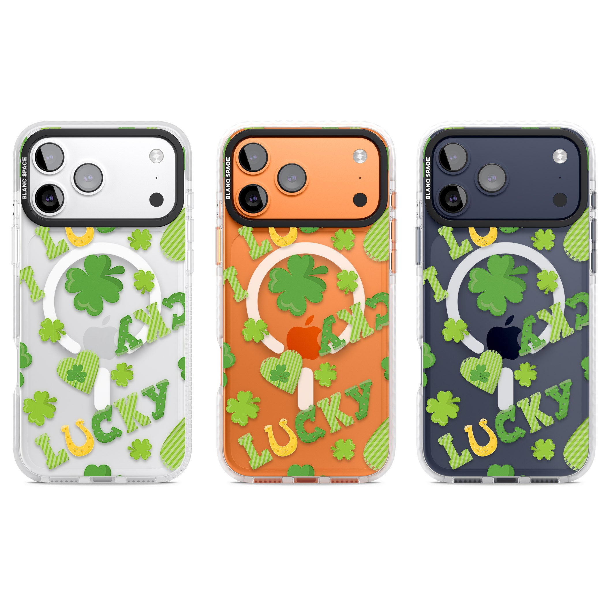 Lucky Irish Clover iPhone 17 Pro Impact Pro Clear Phone Case APT Impact Protection