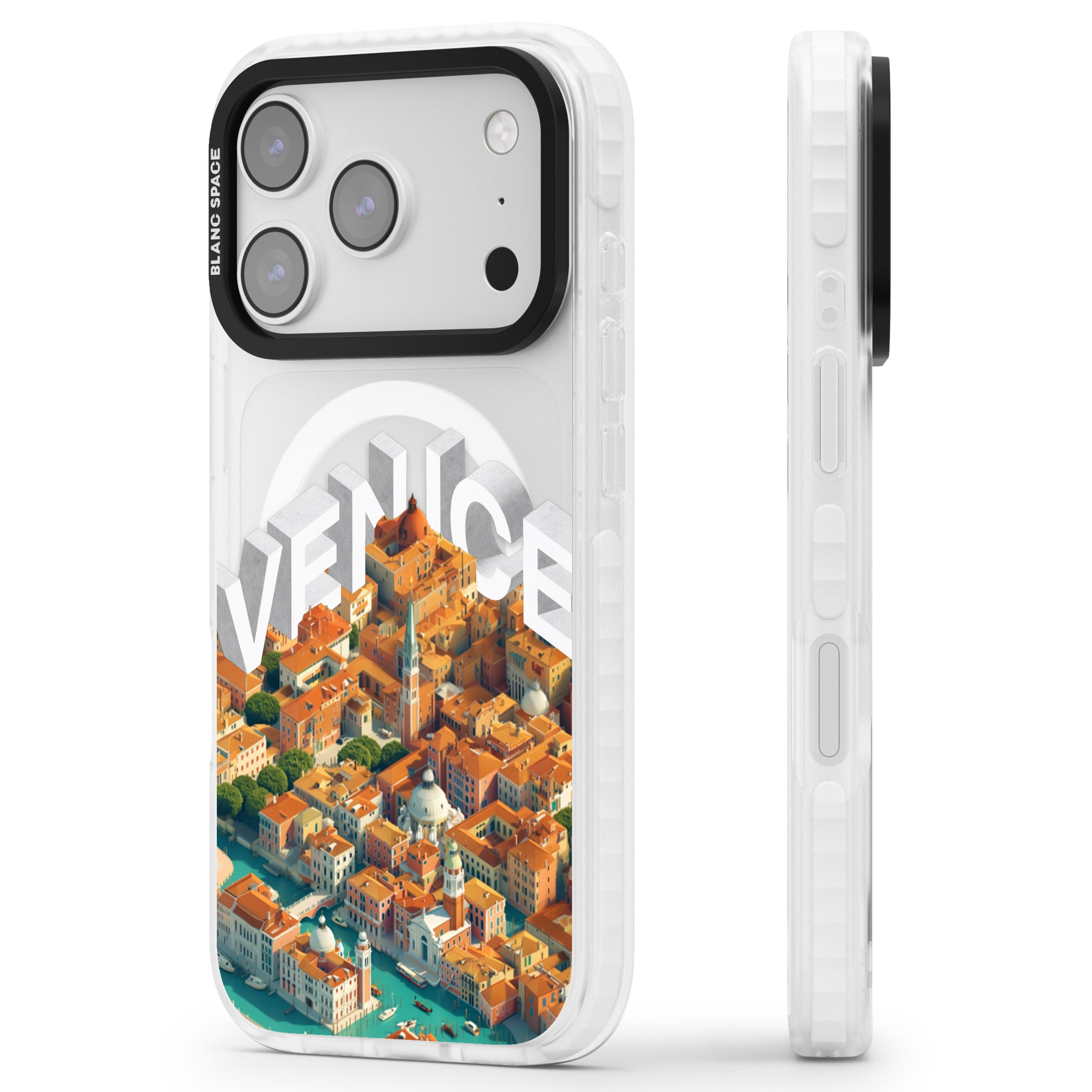 Venice iPhone 17 Pro Max Impact Pro Clear Phone Case Side Profile