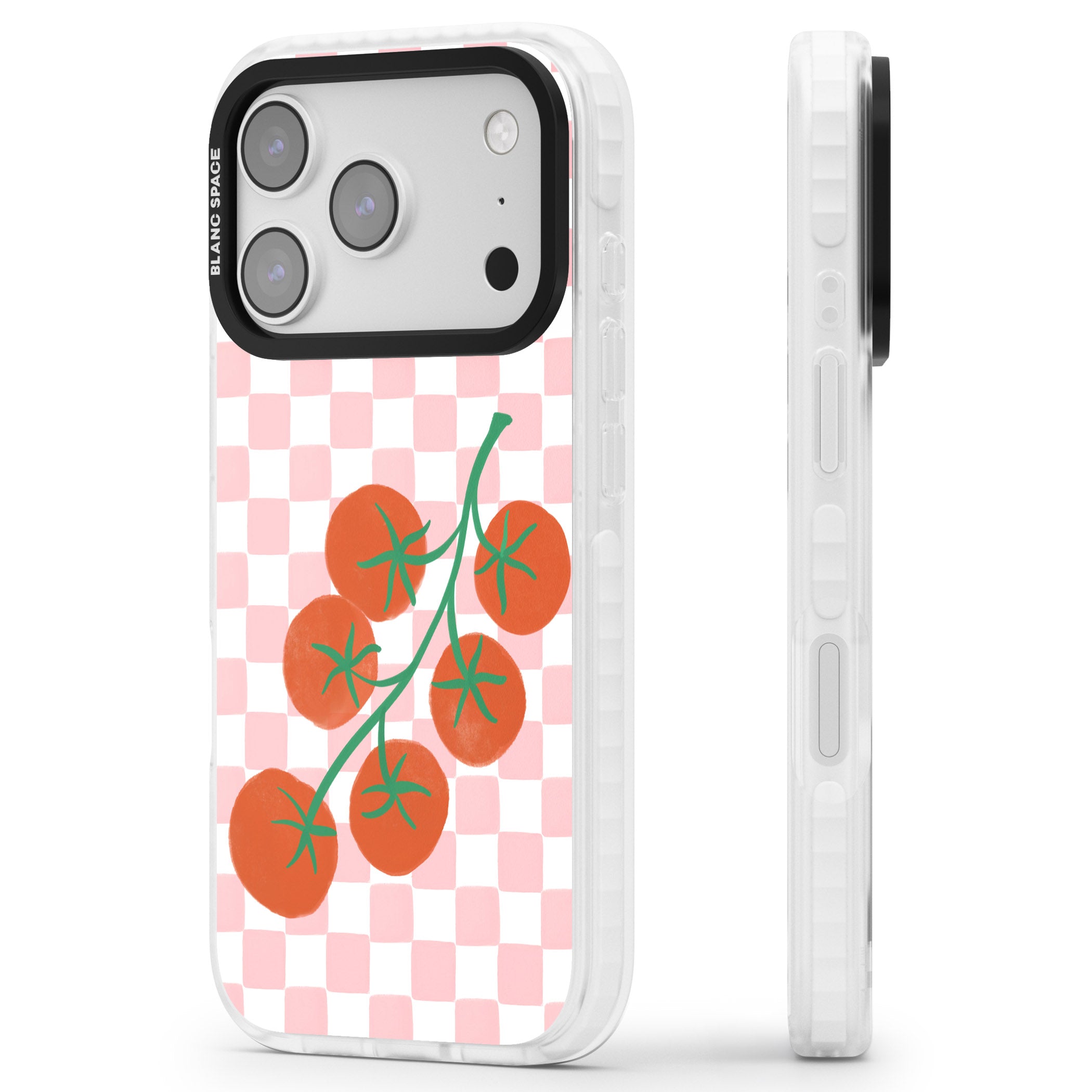 Loose Tomatoes iPhone 17 Pro Impact Pro Clear Phone Case Side Profile
