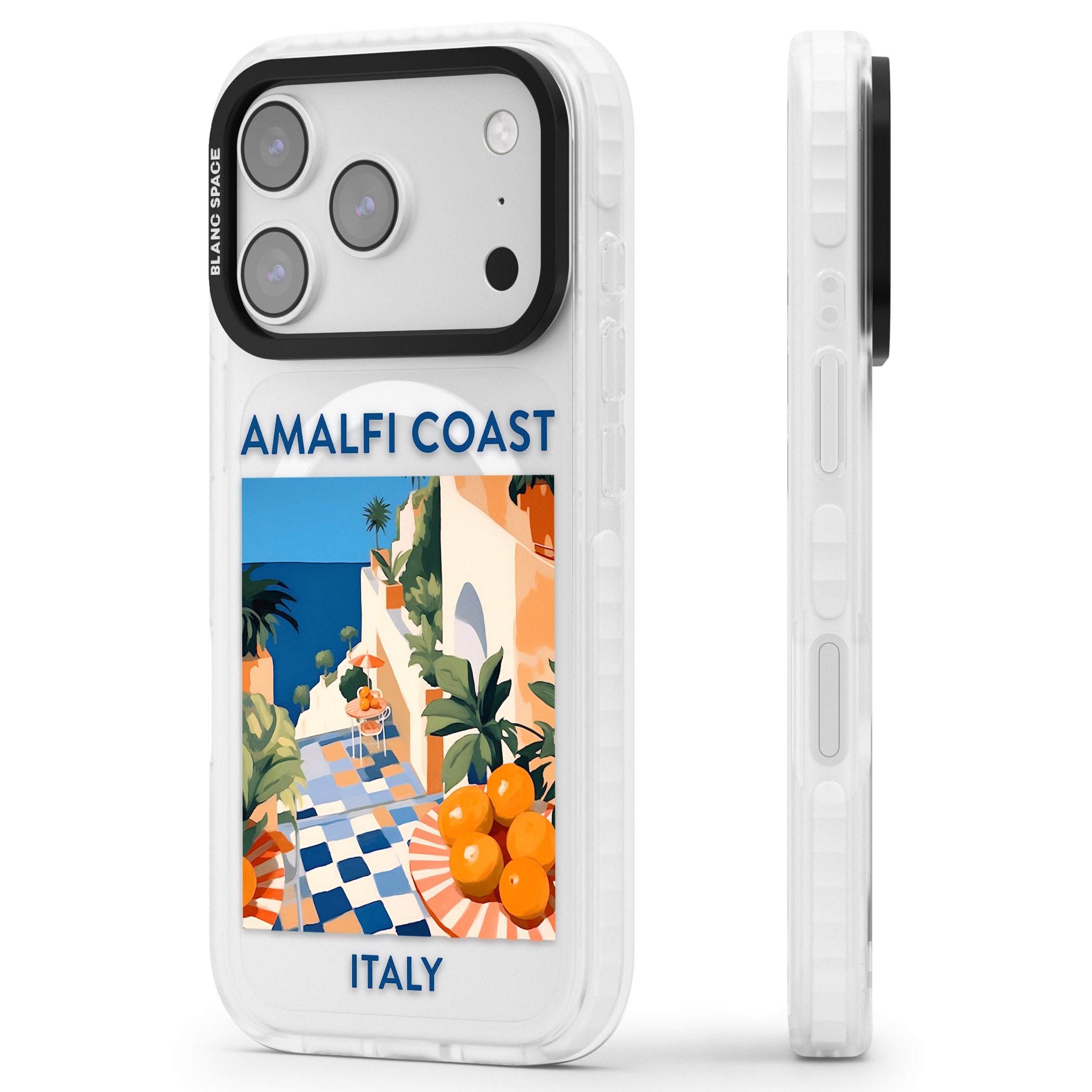 Amalfi Coast iPhone 17 Pro Impact Pro Clear Phone Case Side Profile
