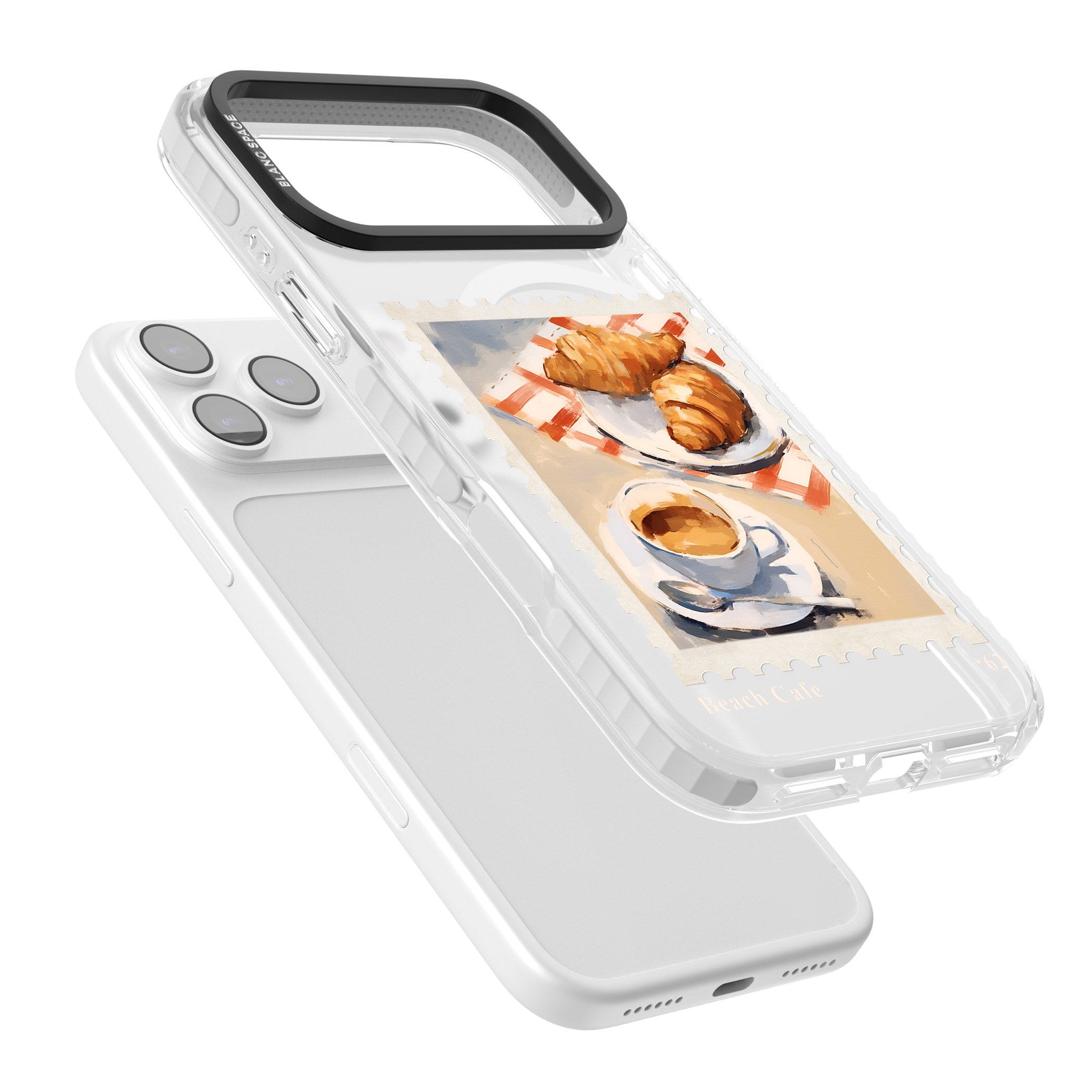 Cafe Stamp iPhone 17 Pro Impact Pro Clear Phone Case Colours