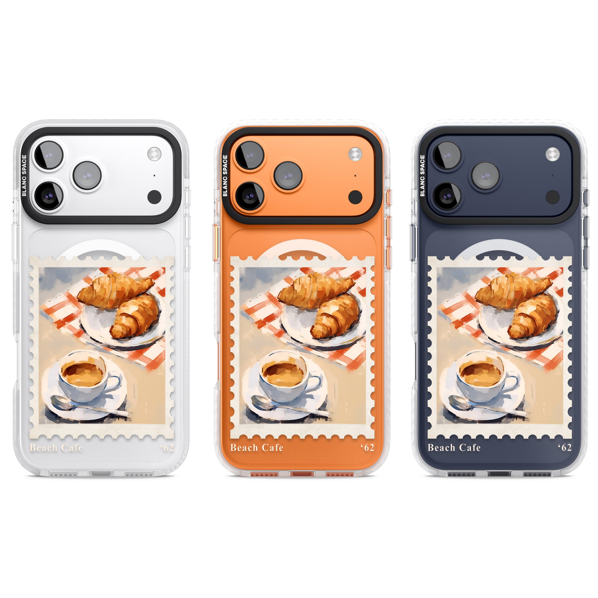 Cafe Stamp iPhone 17 Pro Impact Pro Clear Phone Case APT Impact Protection