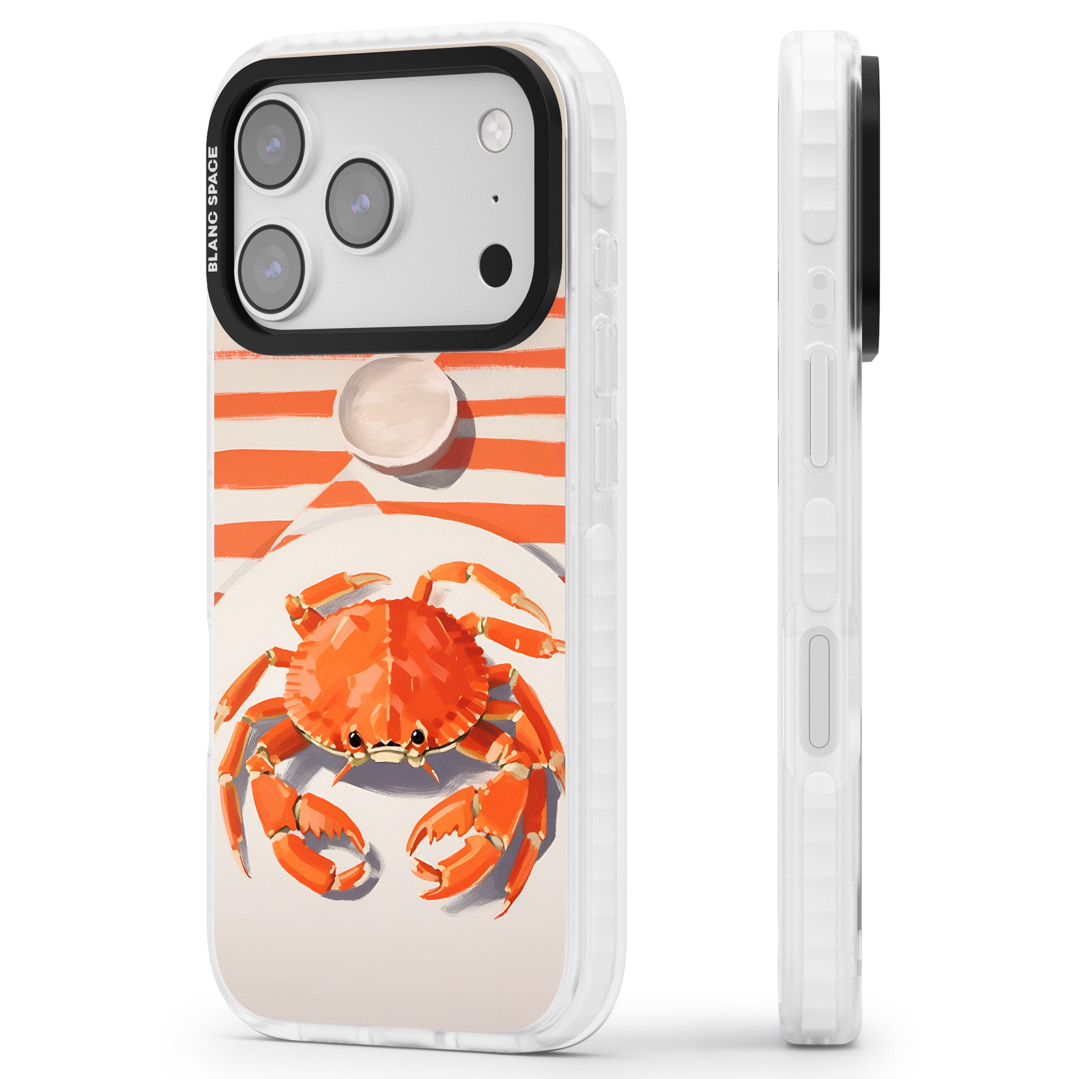 Beach Crab iPhone 17 Pro Impact Pro Clear Phone Case Side Profile