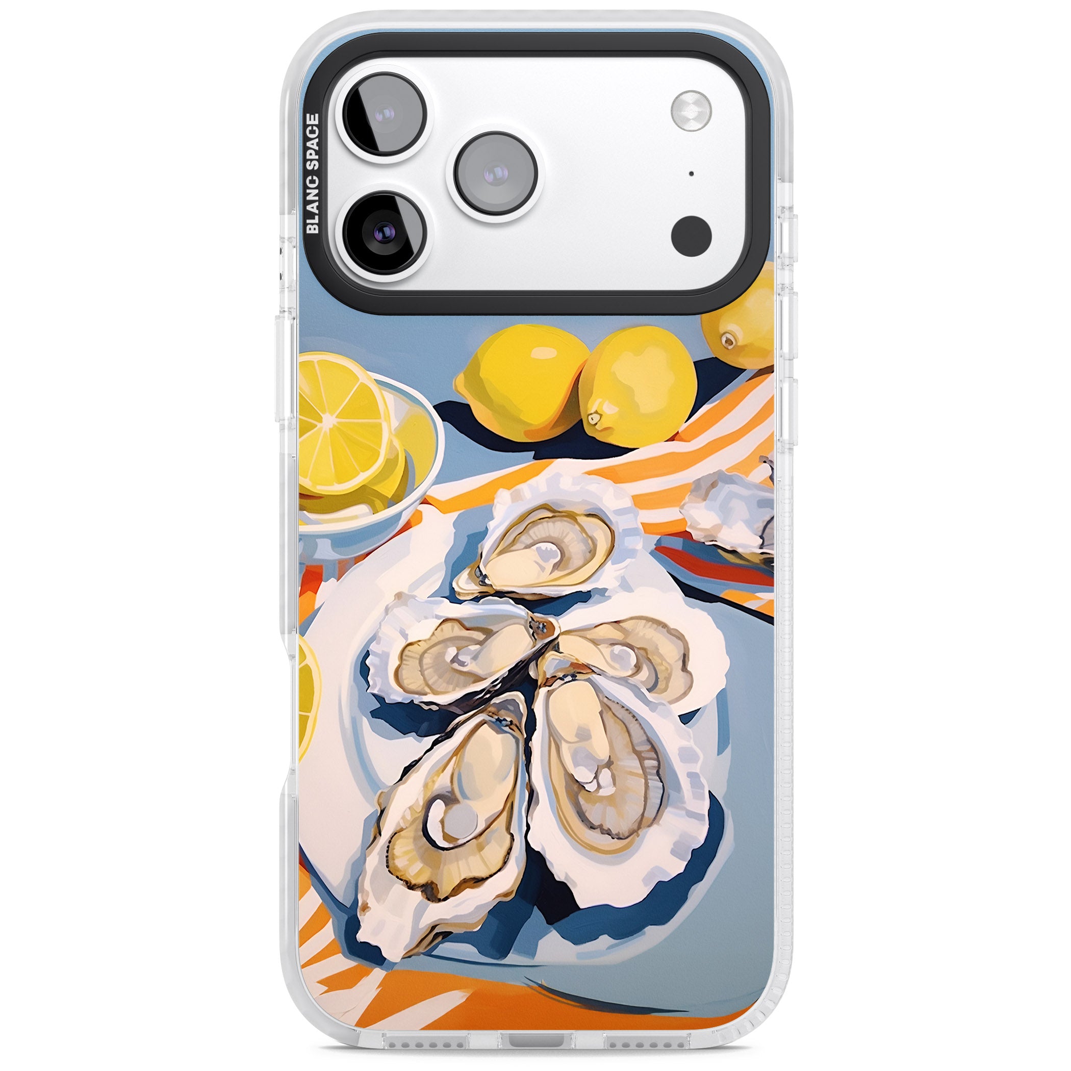 Fresh Oysters & Lemons iPhone 17 Pro Max Impact Pro Clear Phone Case