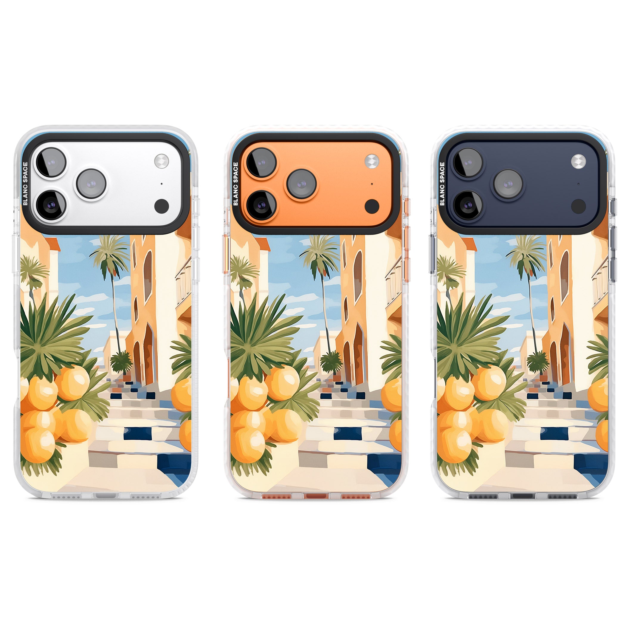 Mediterranean Village iPhone 17 Pro Impact Pro Clear Phone Case APT Impact Protection