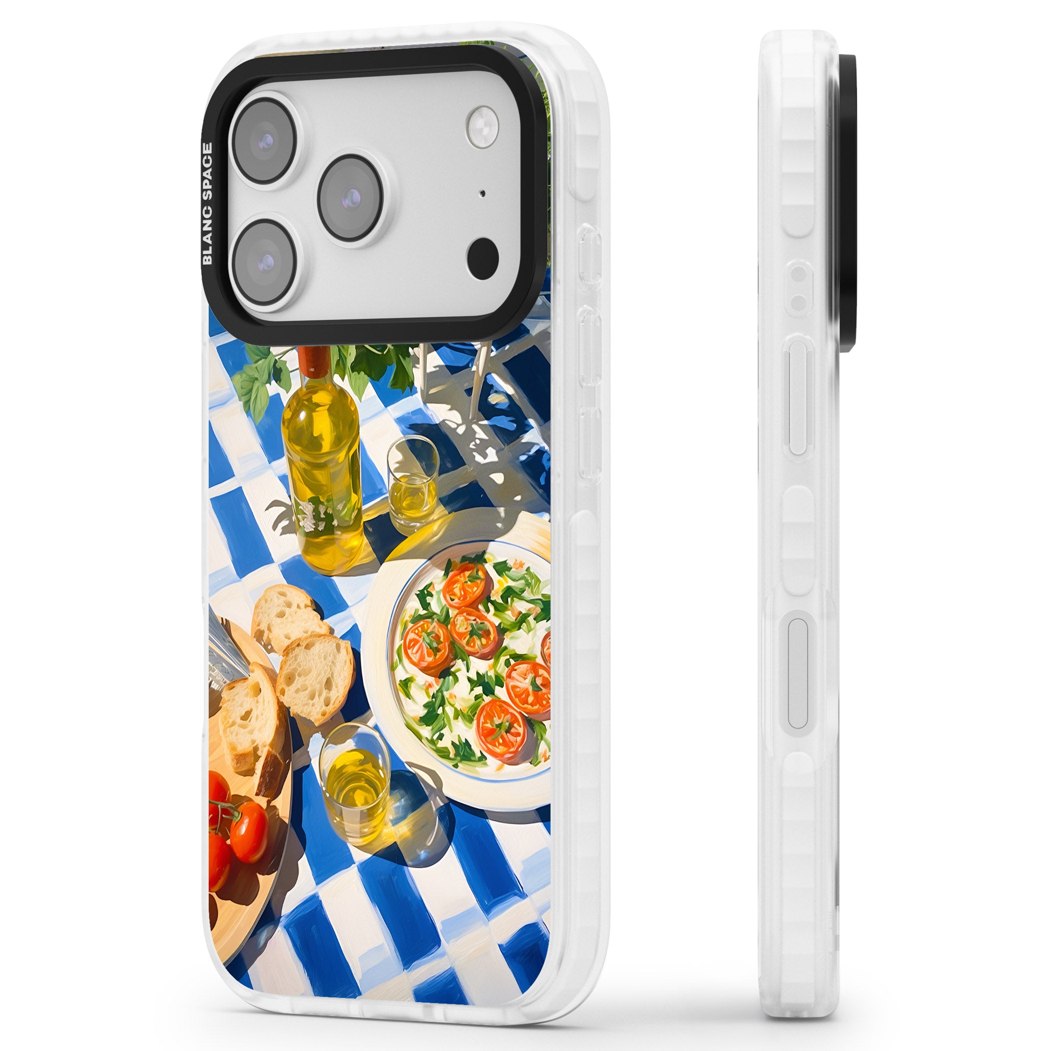Caprese Salad iPhone 17 Pro Max Impact Pro Clear Phone Case Side Profile