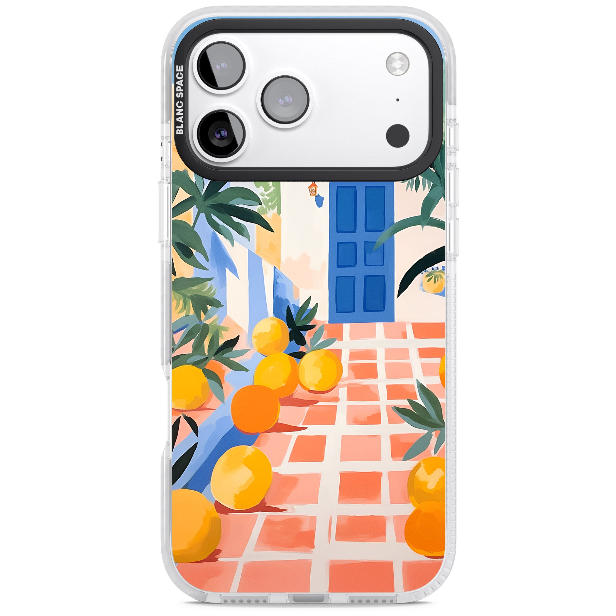 Greek Courtyard iPhone 17 Pro Impact Pro Clear Phone Case