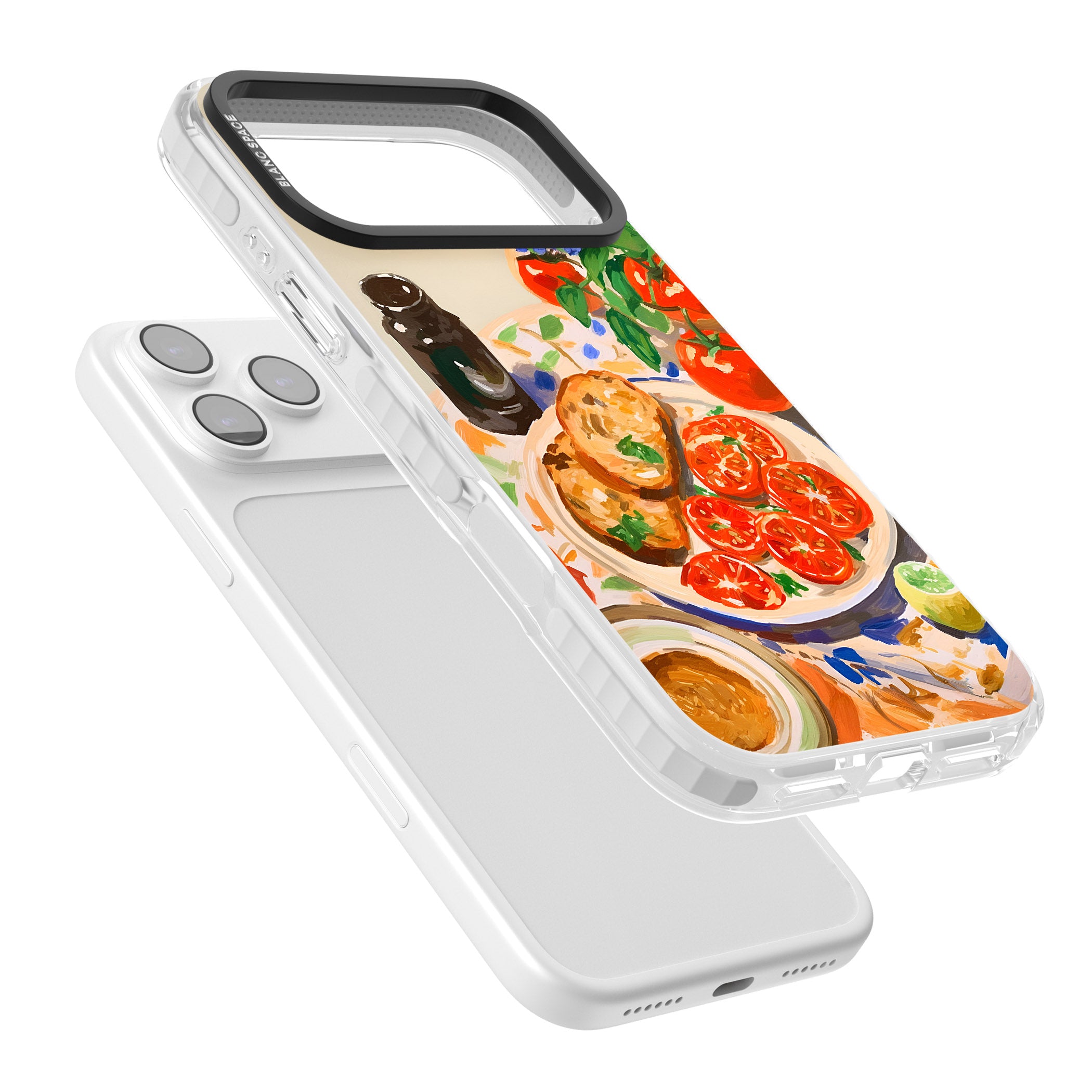 Bruschetta & Tomatoes iPhone 17 Pro Impact Pro Clear Phone Case Colours