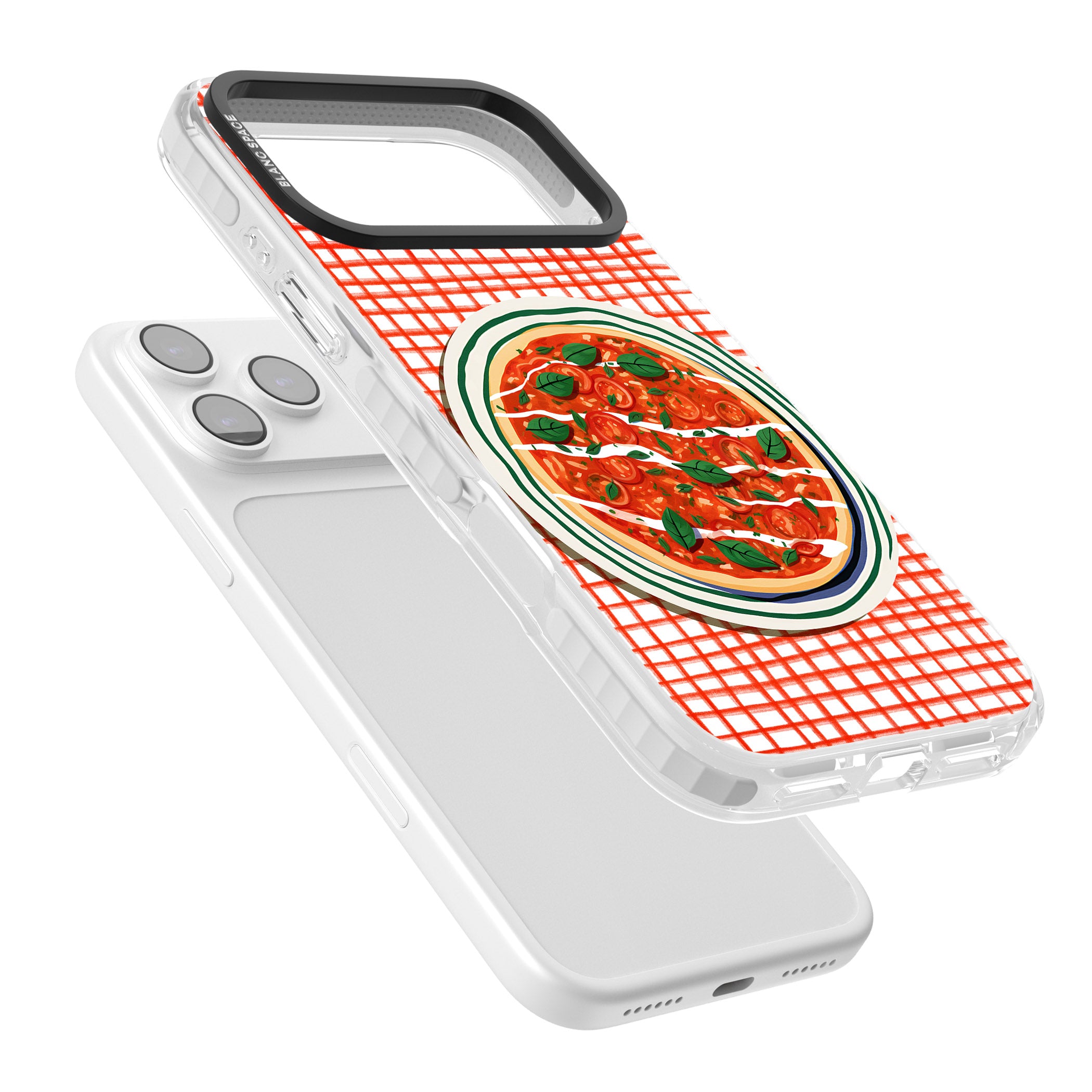 Margherita On Red Check iPhone 17 Pro Max Impact Pro Clear Phone Case Colours