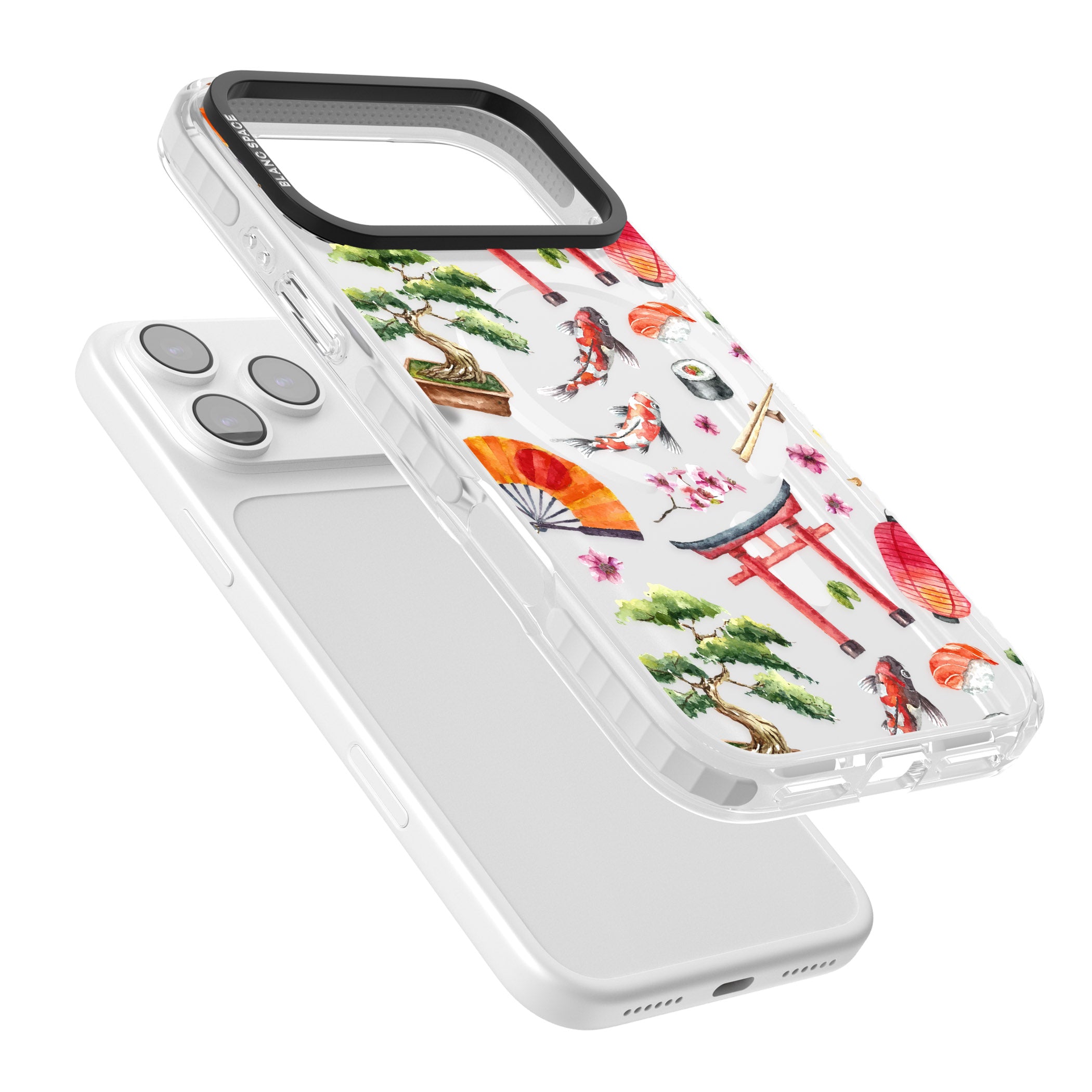 Japanese Watercolor iPhone 17 Pro Impact Pro Clear Phone Case Colours