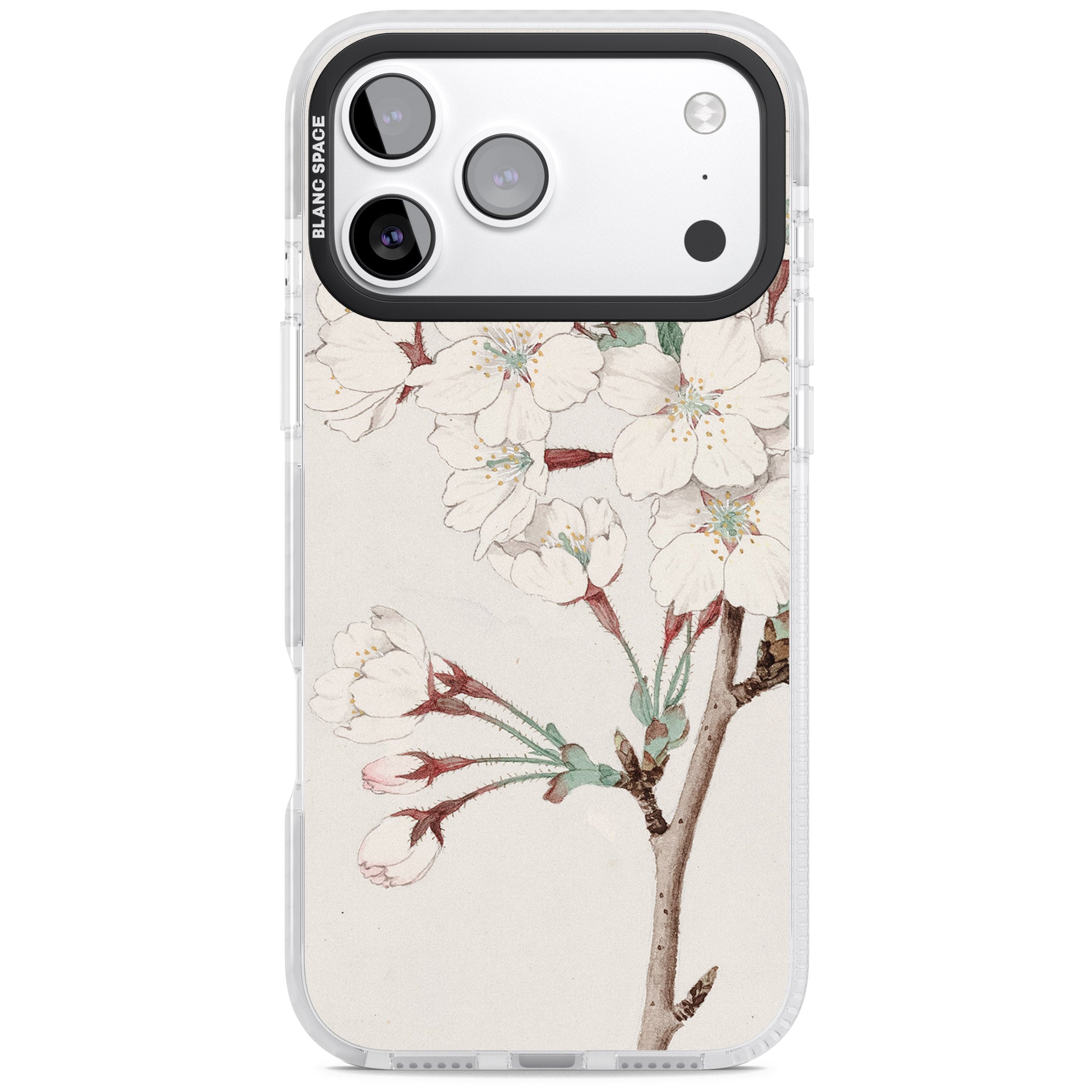 Vintage Japanese Illustrations Cherry Blossoms iPhone 17 Pro Impact Pro Clear Phone Case