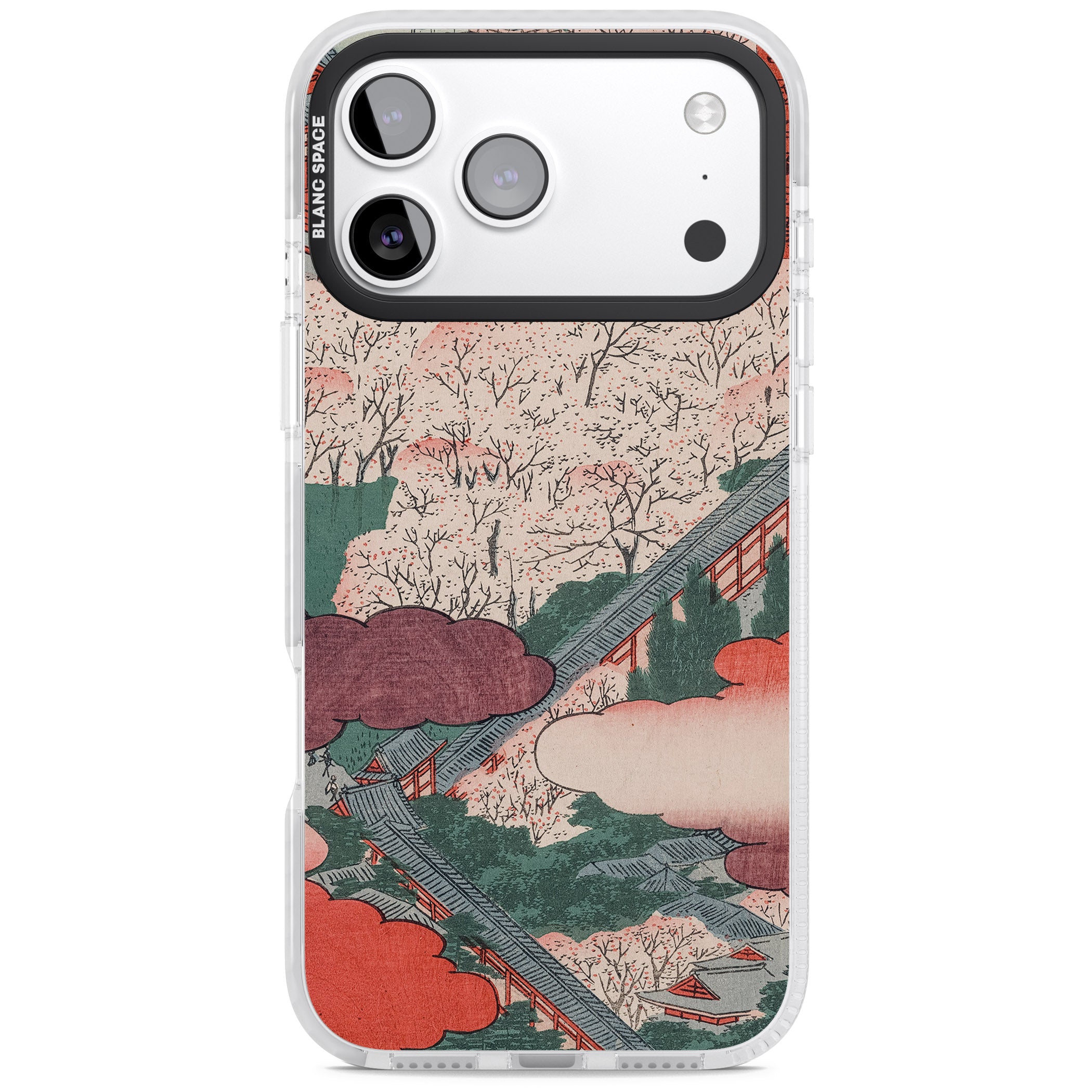 Vintage Japanese Illustrations Japanese City iPhone 17 Pro Max Impact Pro Clear Phone Case