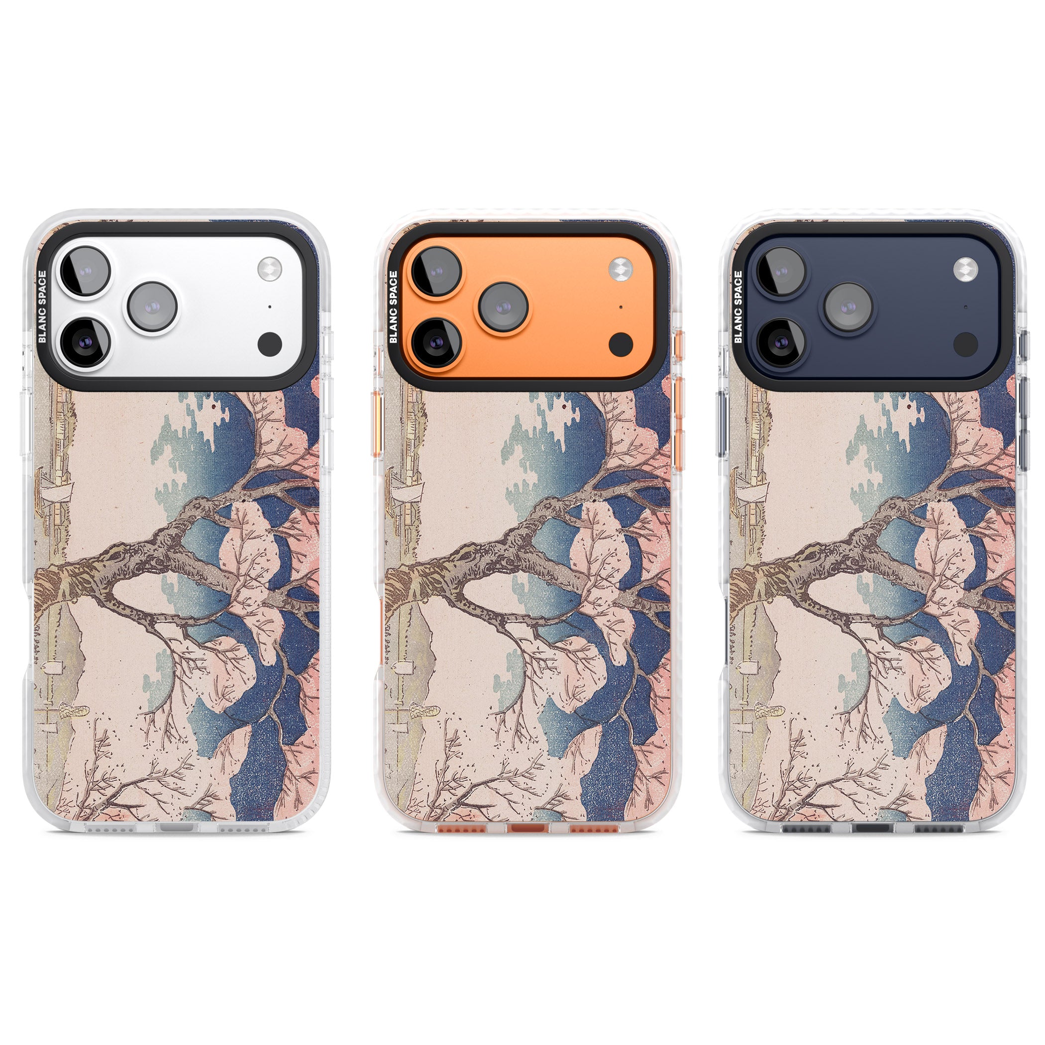 Vintage Japanese Illustrations Cherry Tree iPhone 17 Pro Impact Pro Clear Phone Case APT Impact Protection