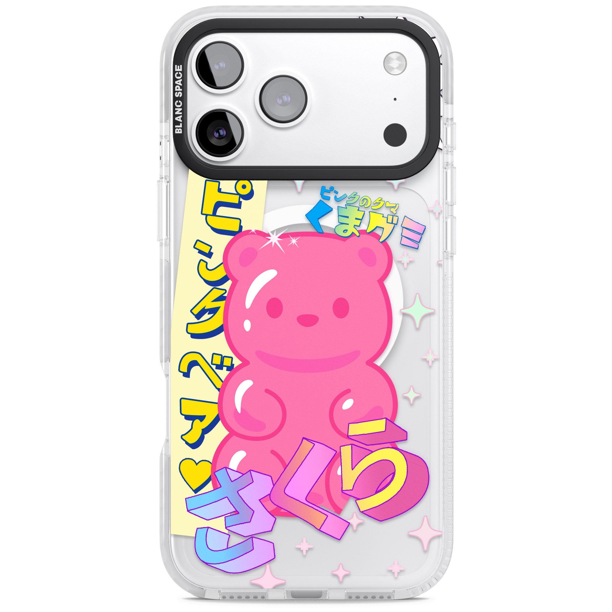 Kawaii Pink Bear Collage iPhone 17 Pro Max Impact Pro Clear Phone Case