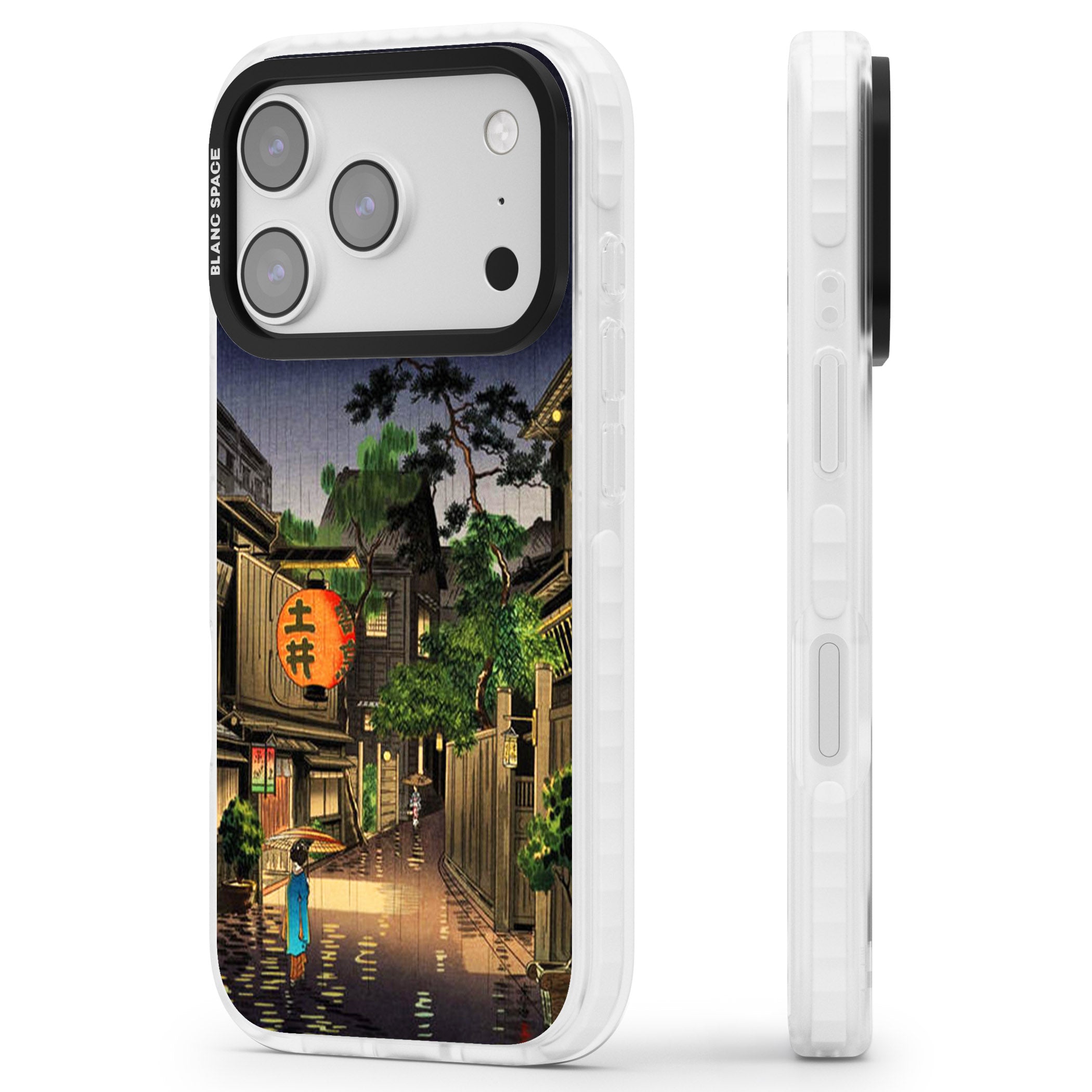 Evening In Ushigome iPhone 17 Pro Impact Pro Clear Phone Case Side Profile