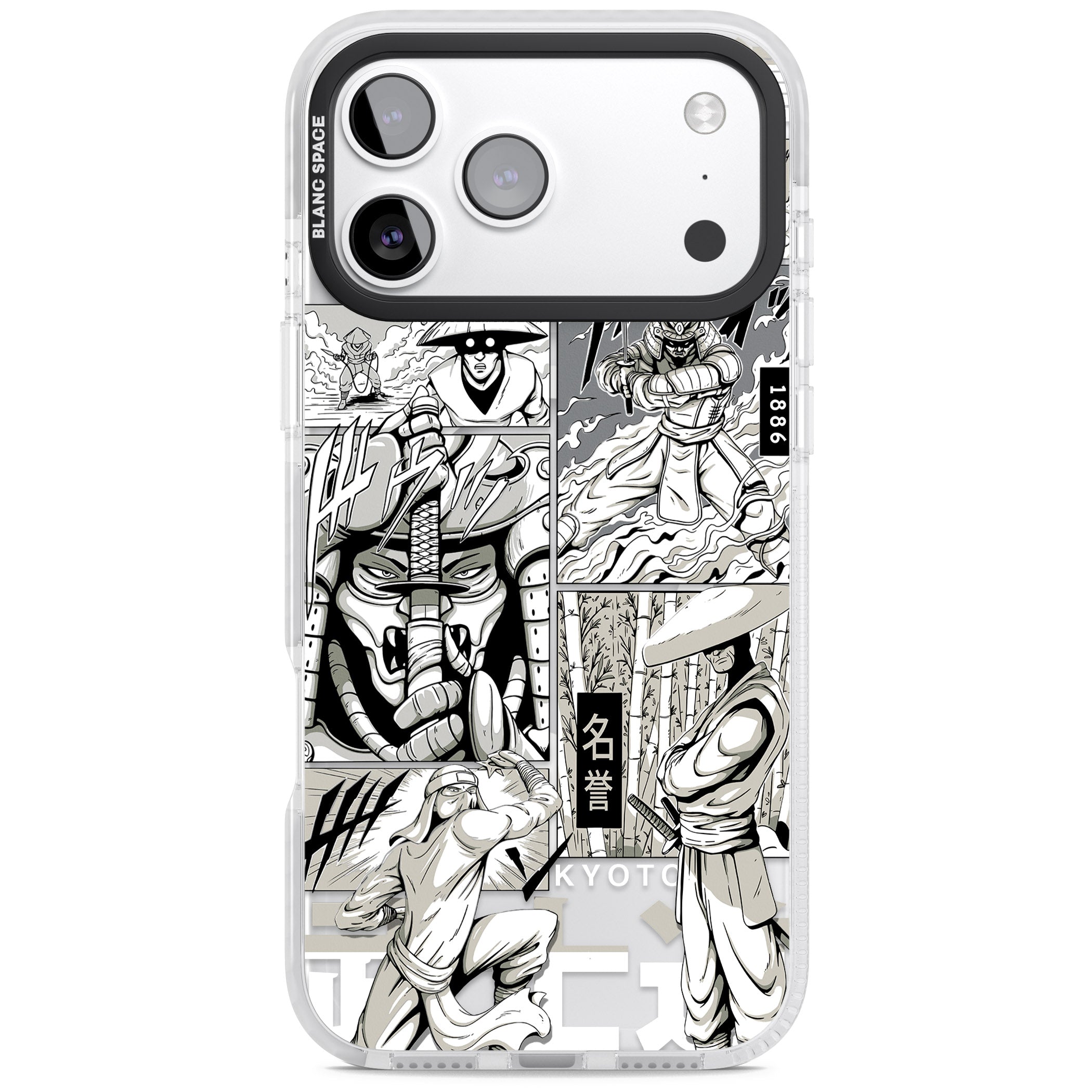 Greyscale Anime Comic iPhone 17 Pro Impact Pro Clear Phone Case