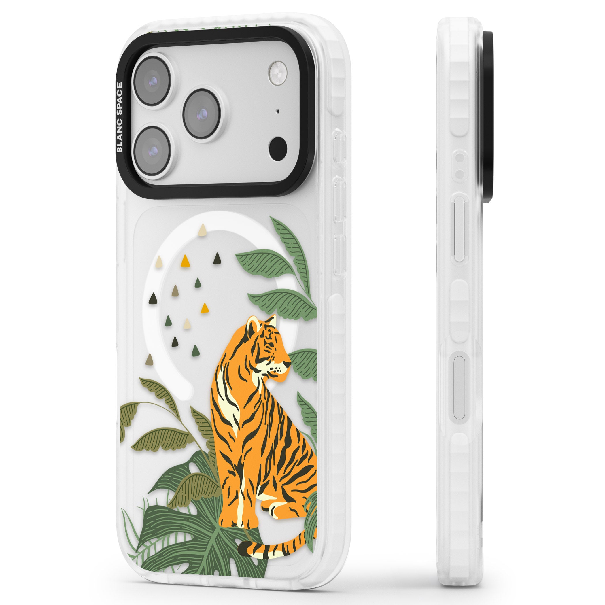 Tiger Jungle iPhone 17 Pro Max Impact Pro Clear Phone Case Side Profile
