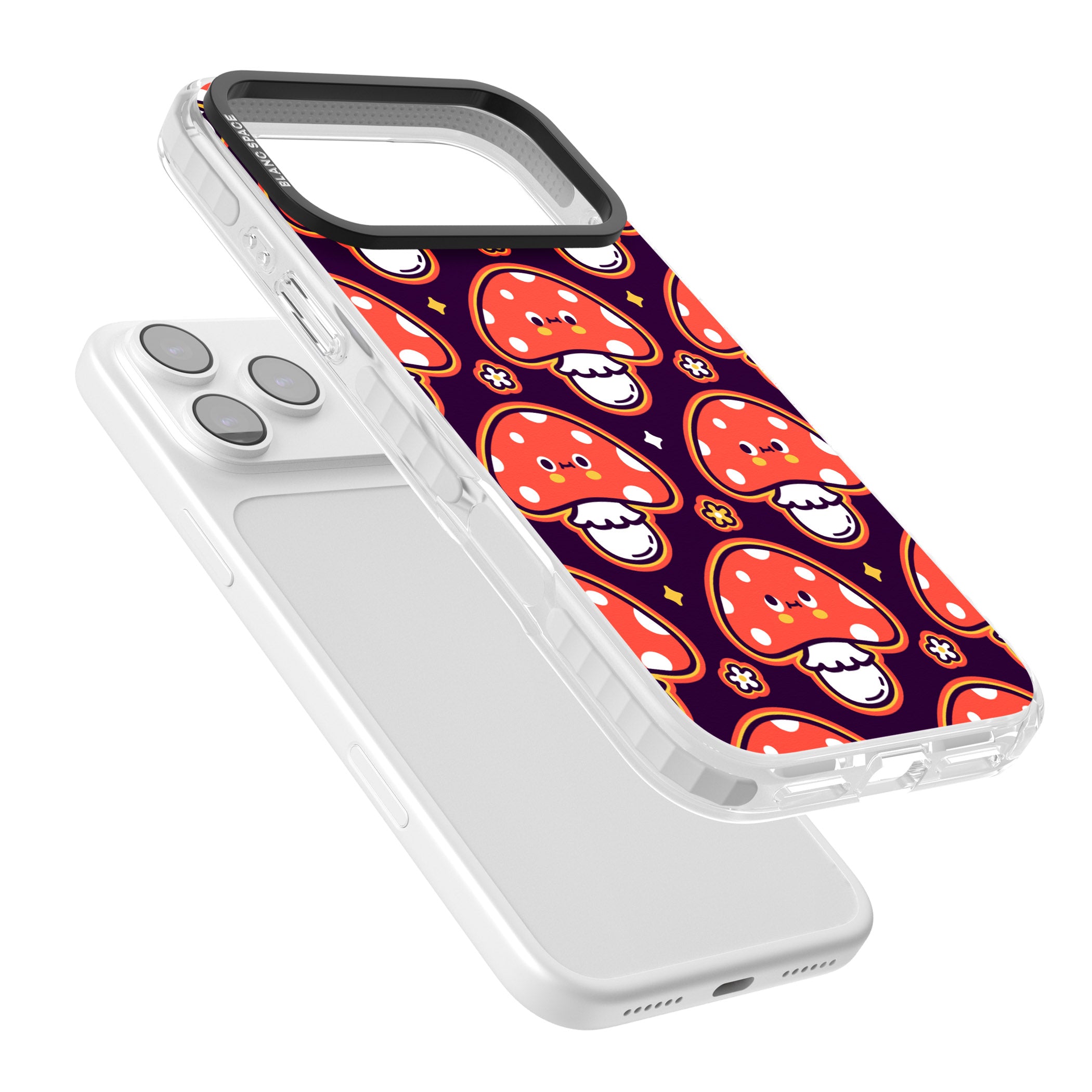 Mushroom Kawaii Pattern iPhone 17 Pro Impact Pro Clear Phone Case Colours