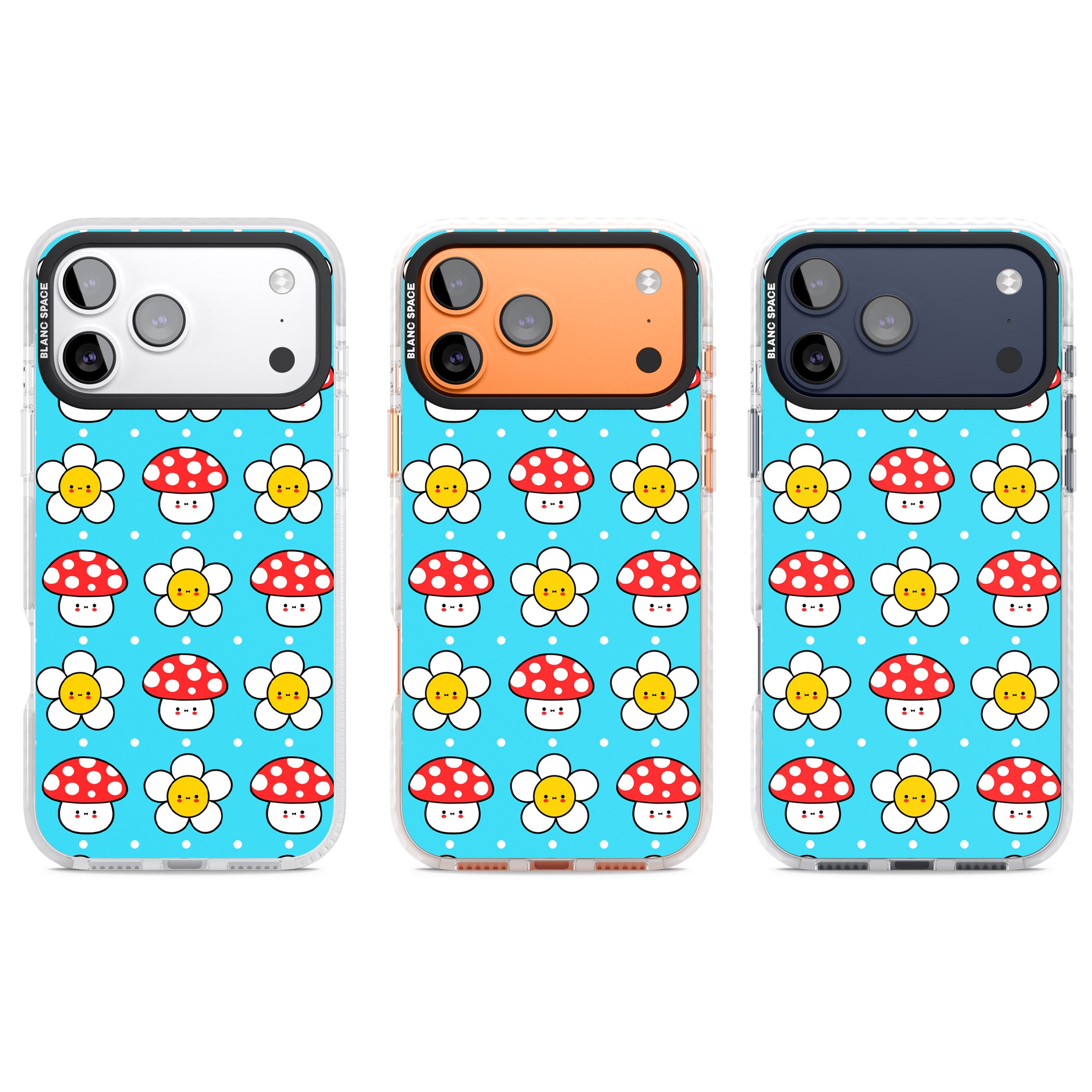 Shroom Bunnies Kawaii Pattern iPhone 17 Pro Impact Pro Clear Phone Case APT Impact Protection