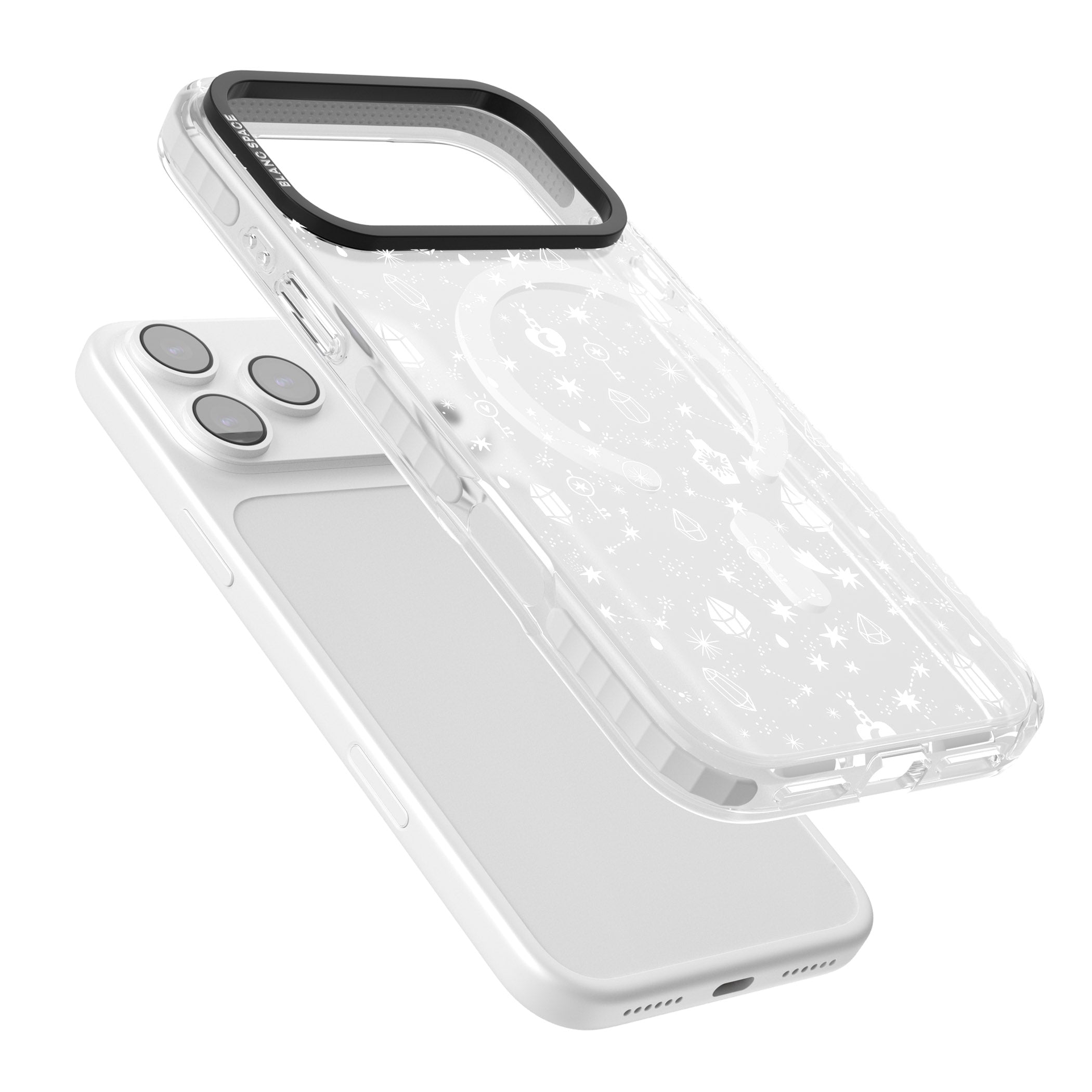 White Cosmic Crystal iPhone 17 Pro Impact Pro Clear Phone Case Colours