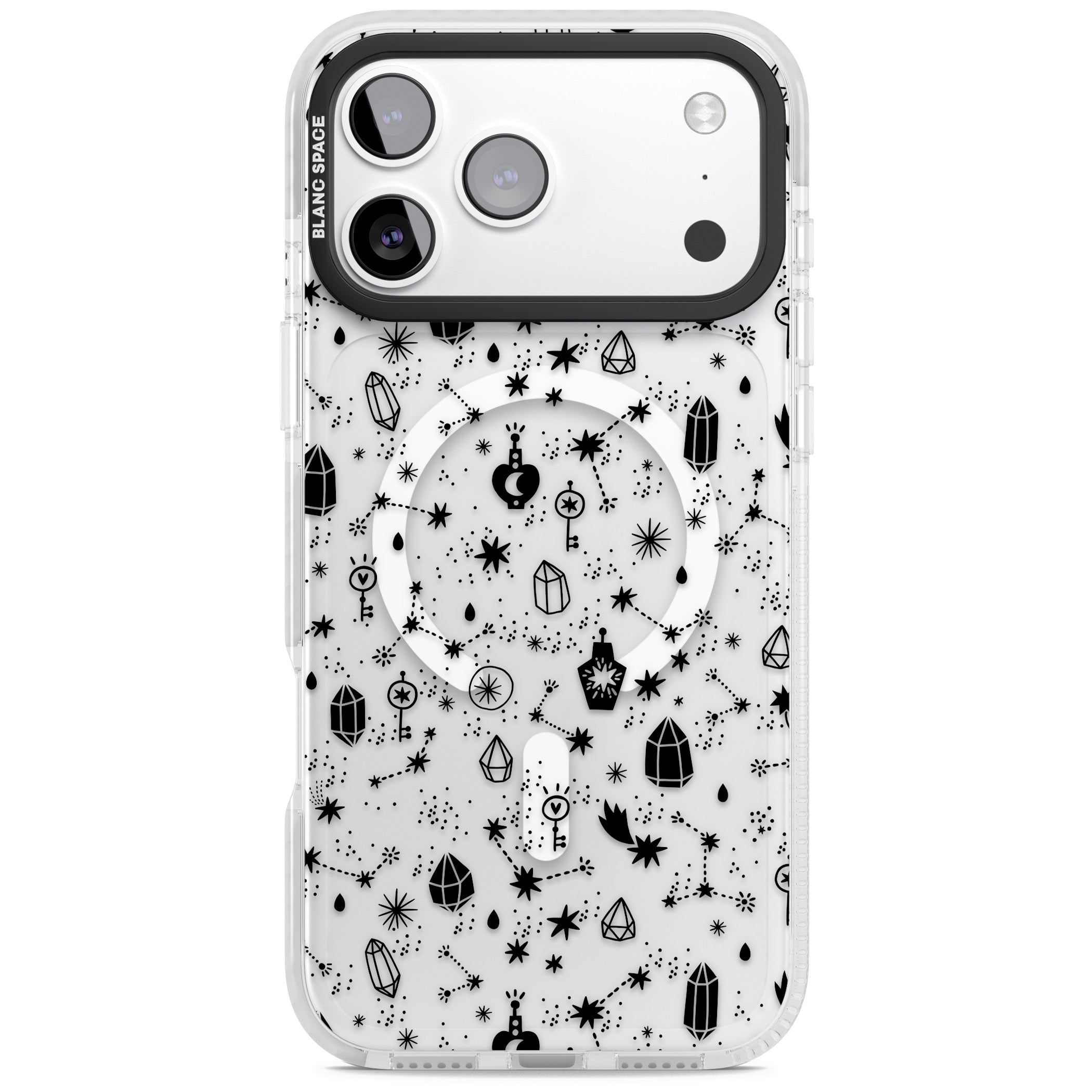 Black Cosmic Crystal iPhone 17 Pro Impact Pro Clear Phone Case