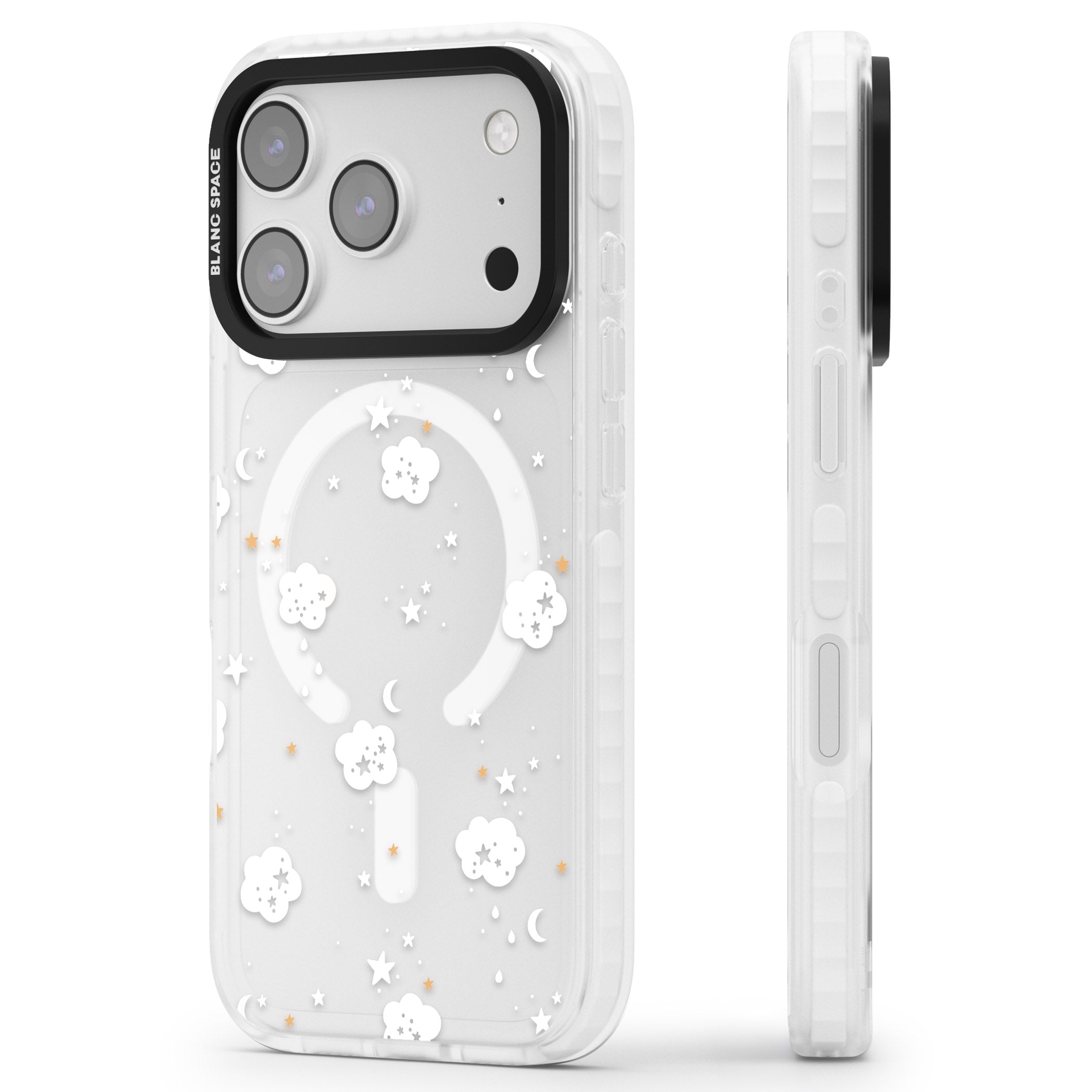 Starry Night Cloud iPhone 17 Pro Max Impact Pro Clear Phone Case Side Profile