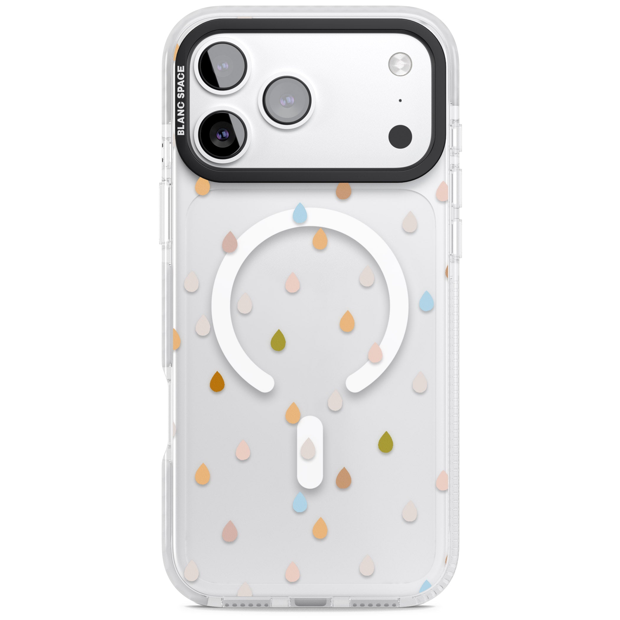 Pastel Raindrops iPhone 17 Pro Max Impact Pro Clear Phone Case