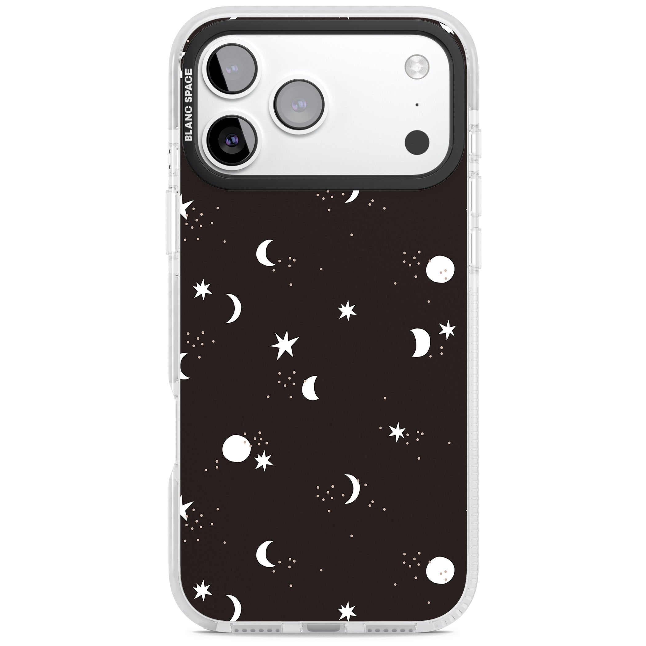 Funky Moons & Stars iPhone 17 Pro Impact Pro Clear Phone Case