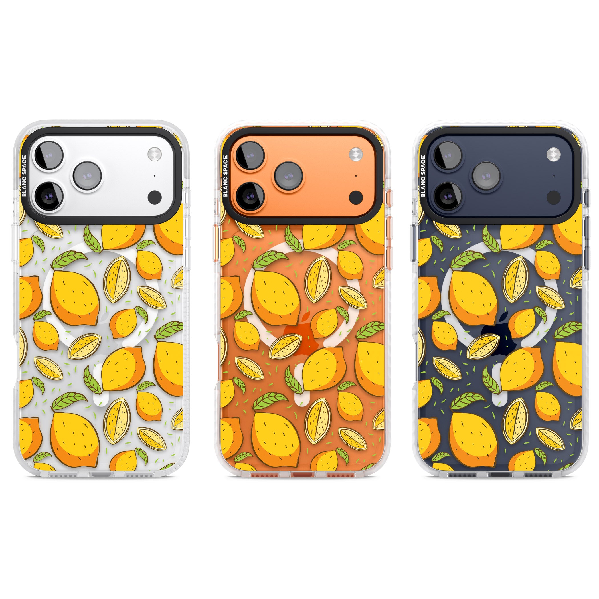 Lemon Pattern iPhone 17 Pro Impact Pro Clear Phone Case APT Impact Protection