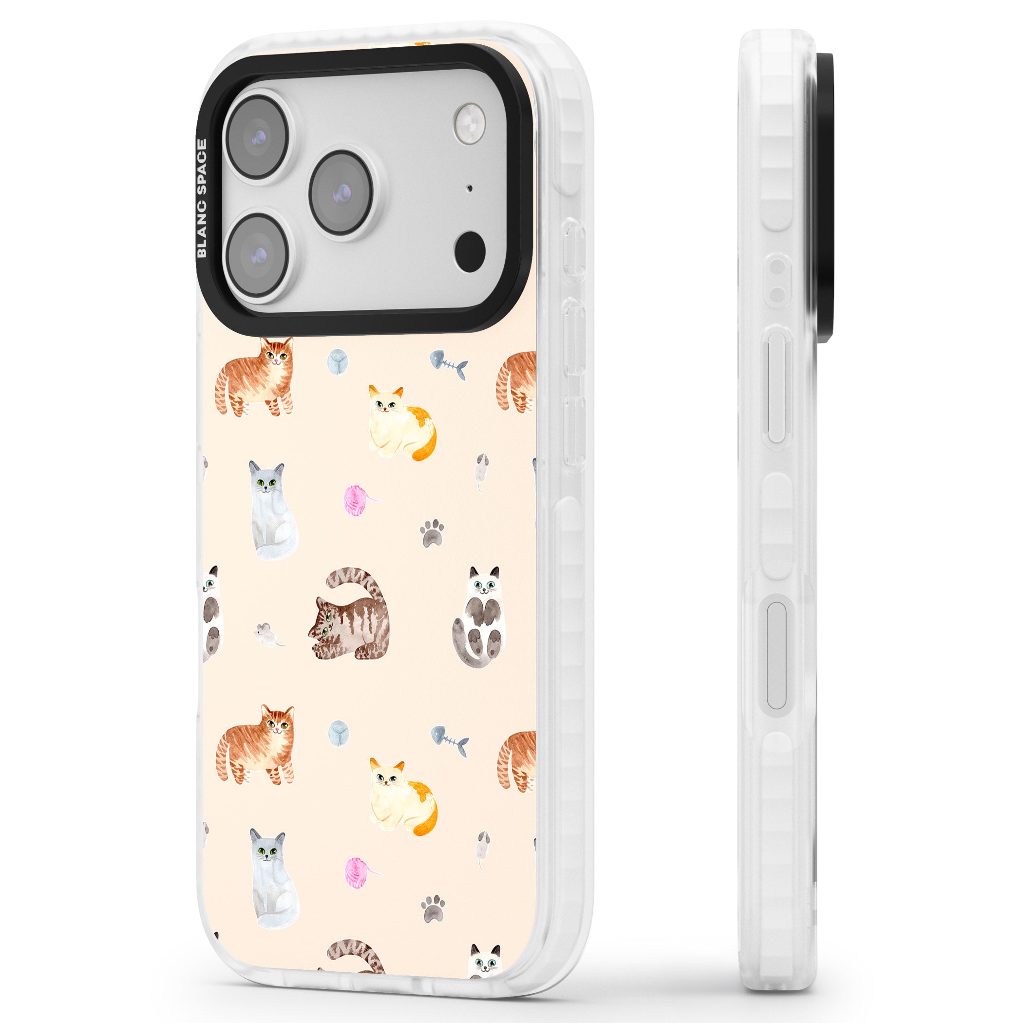 Cat Playground iPhone 17 Pro Max Impact Pro Clear Phone Case Side Profile
