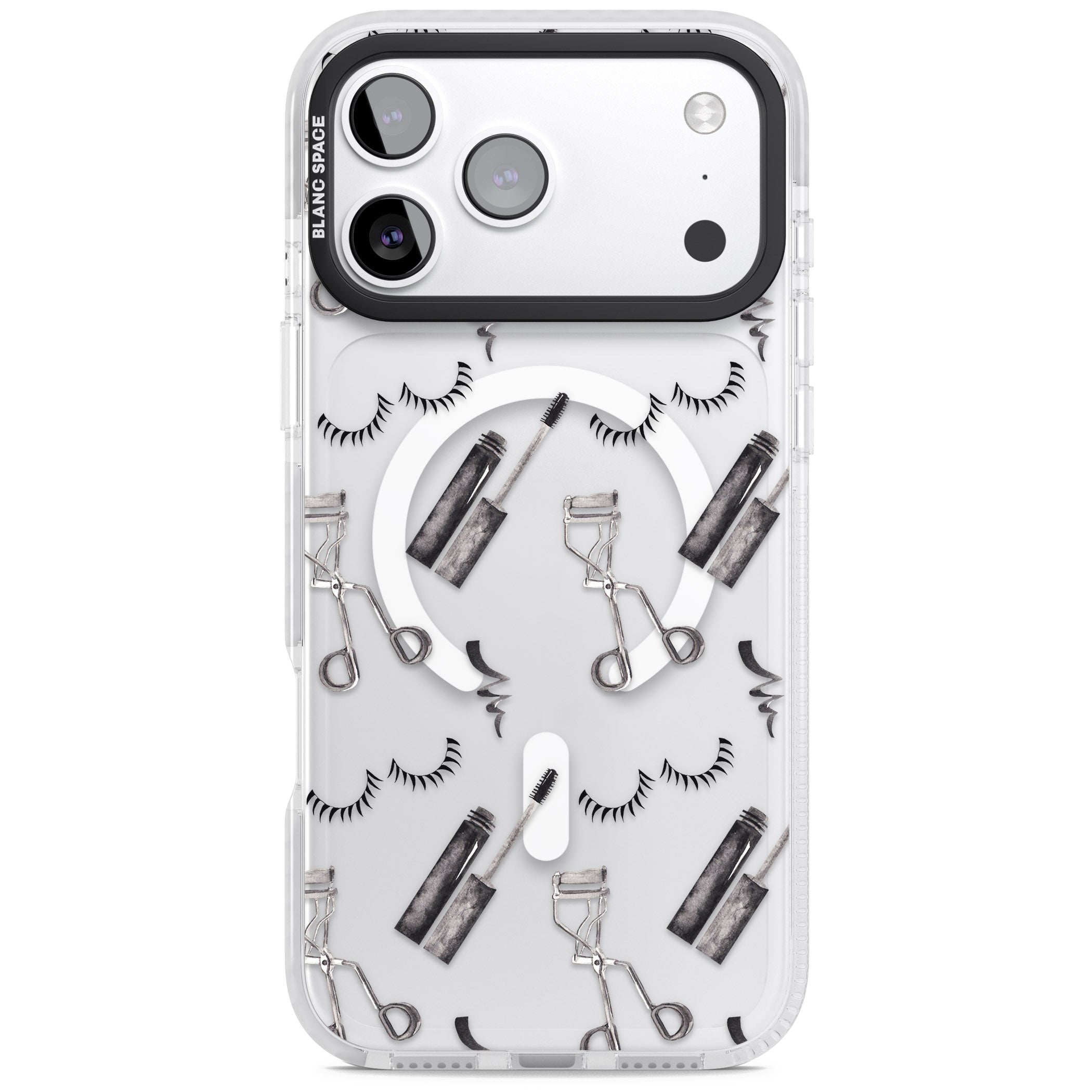 Eyelash Makeup Pattern iPhone 17 Pro Max Impact Pro Clear Phone Case