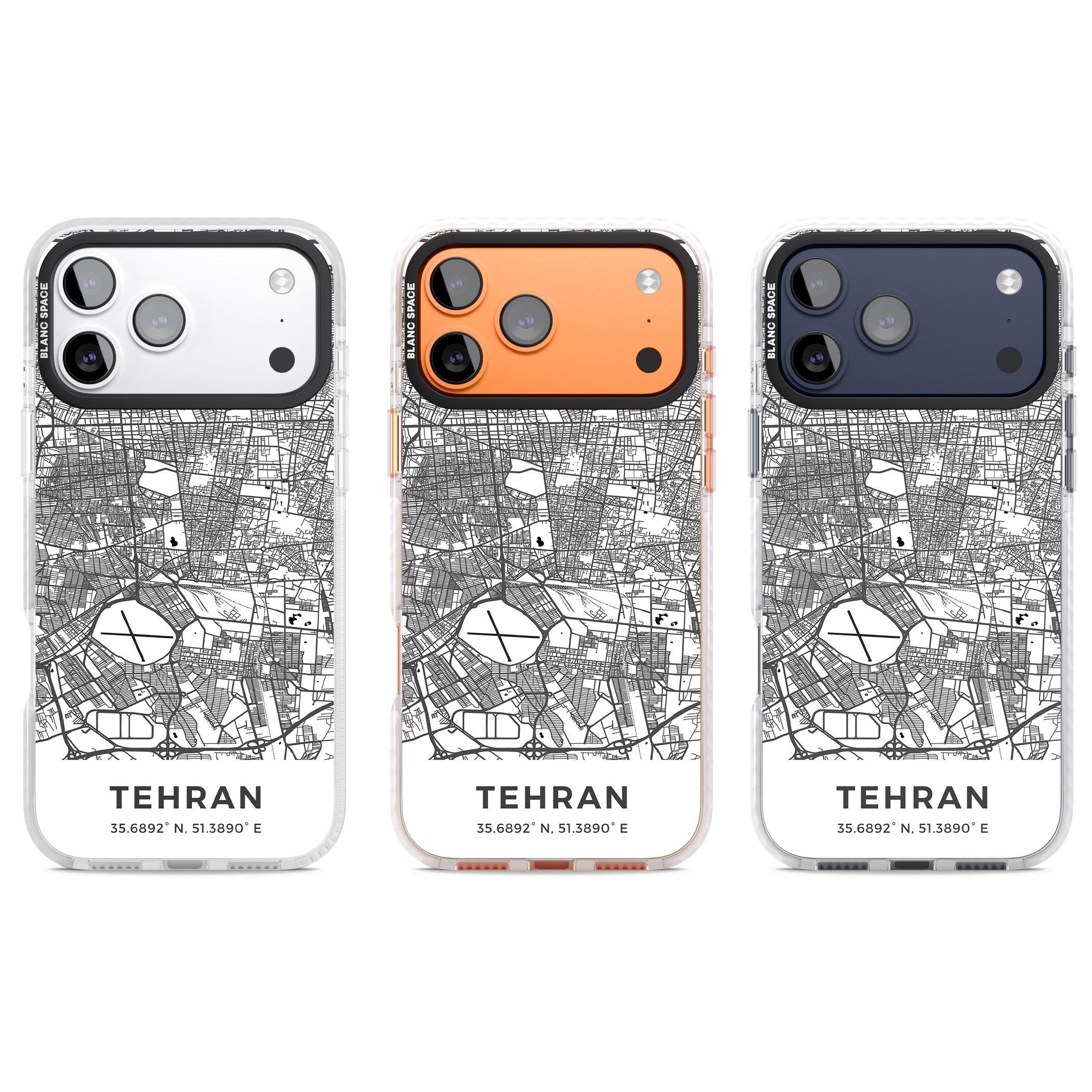 Tehran Map iPhone 17 Pro Impact Pro Clear Phone Case APT Impact Protection