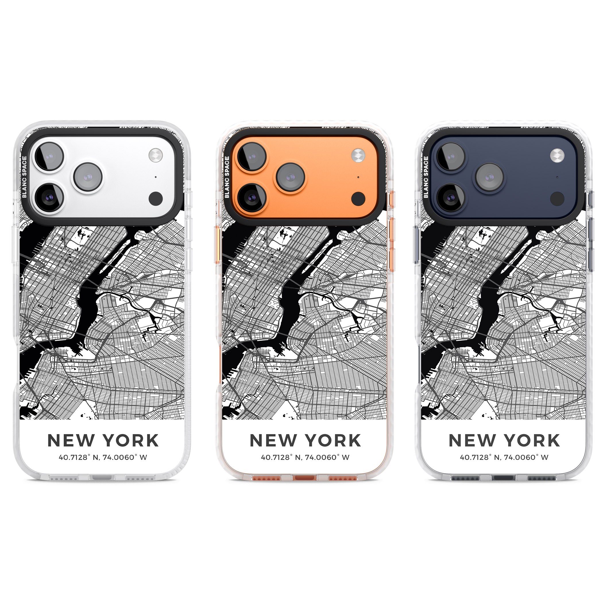 New York Map iPhone 17 Pro Impact Pro Clear Phone Case APT Impact Protection