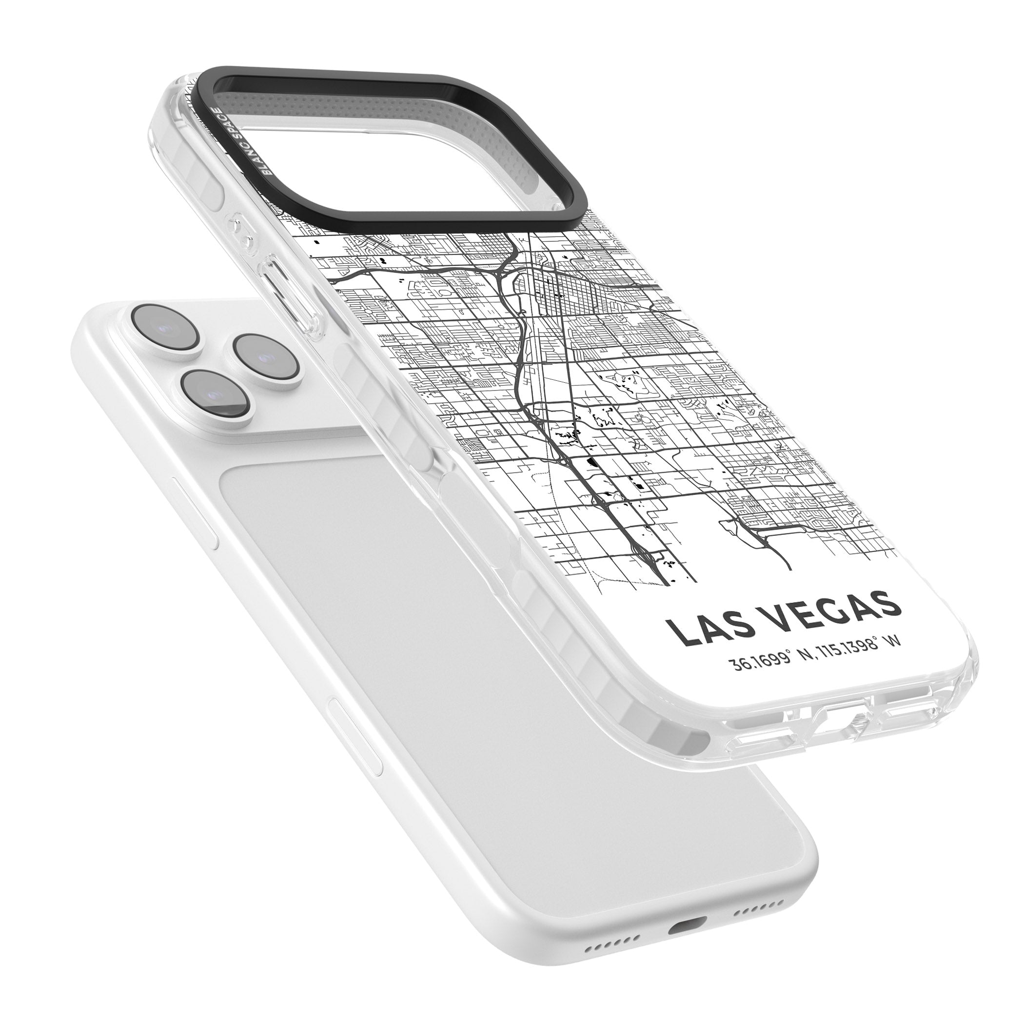 Las Vegas Map iPhone 17 Pro Impact Pro Clear Phone Case Colours