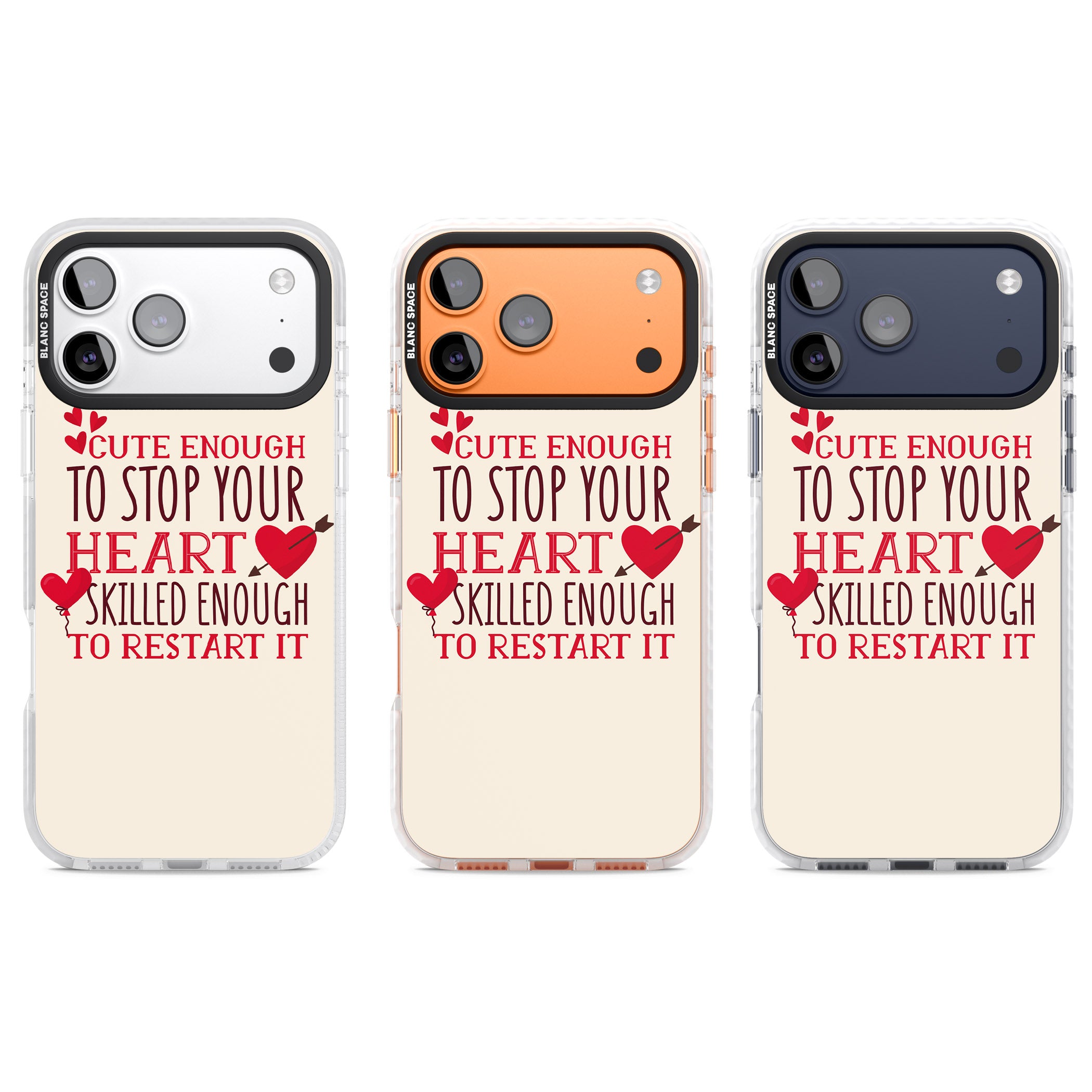 Cute Enough To Stop Your Heart iPhone 17 Pro Impact Pro Clear Phone Case APT Impact Protection