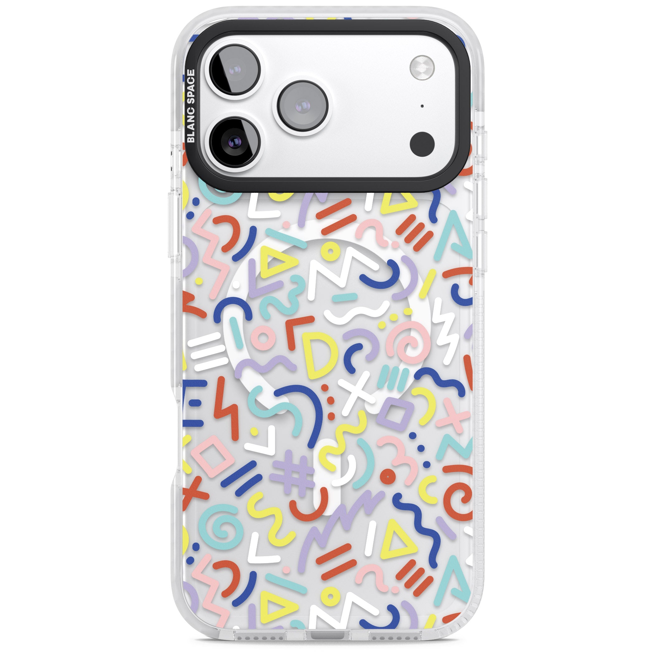 Colorful Retro Pattern iPhone 17 Pro Max Impact Pro Clear Phone Case