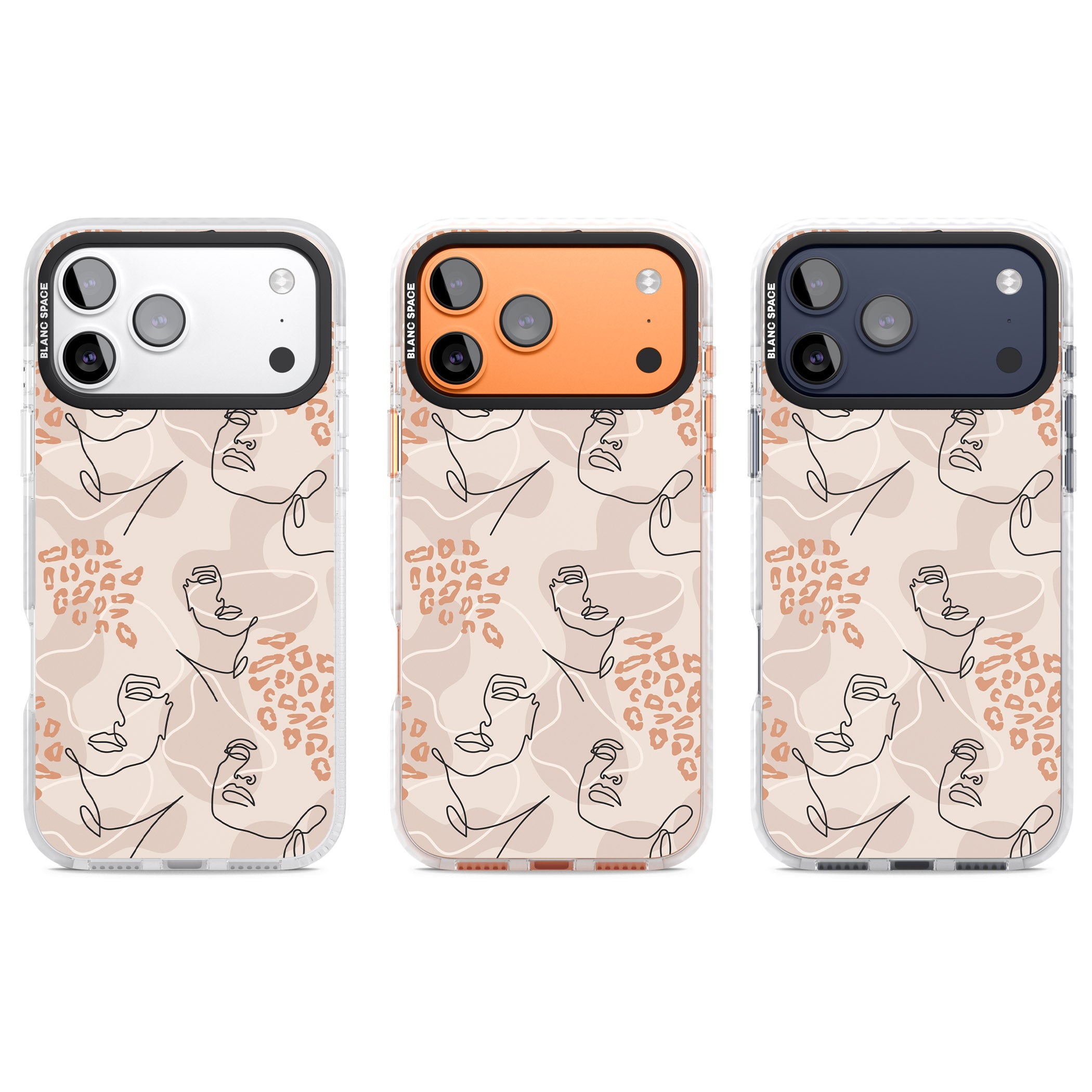 Abstract Faces Leopard iPhone 17 Pro Impact Pro Clear Phone Case APT Impact Protection