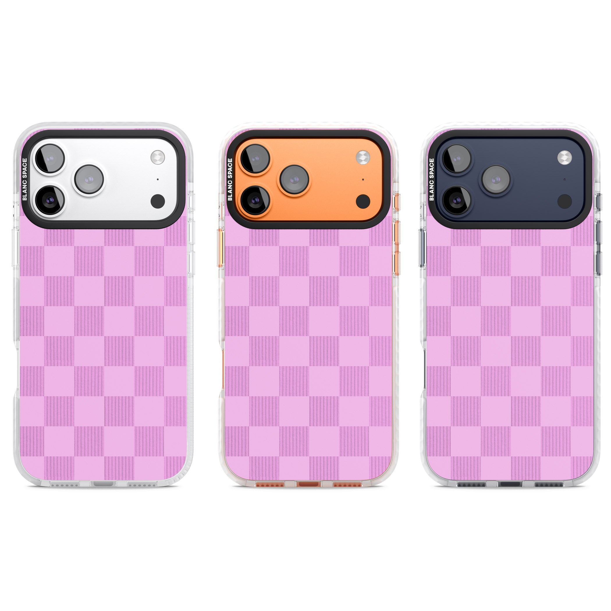 Bubblegum Checkered iPhone 17 Pro Impact Pro Clear Phone Case APT Impact Protection