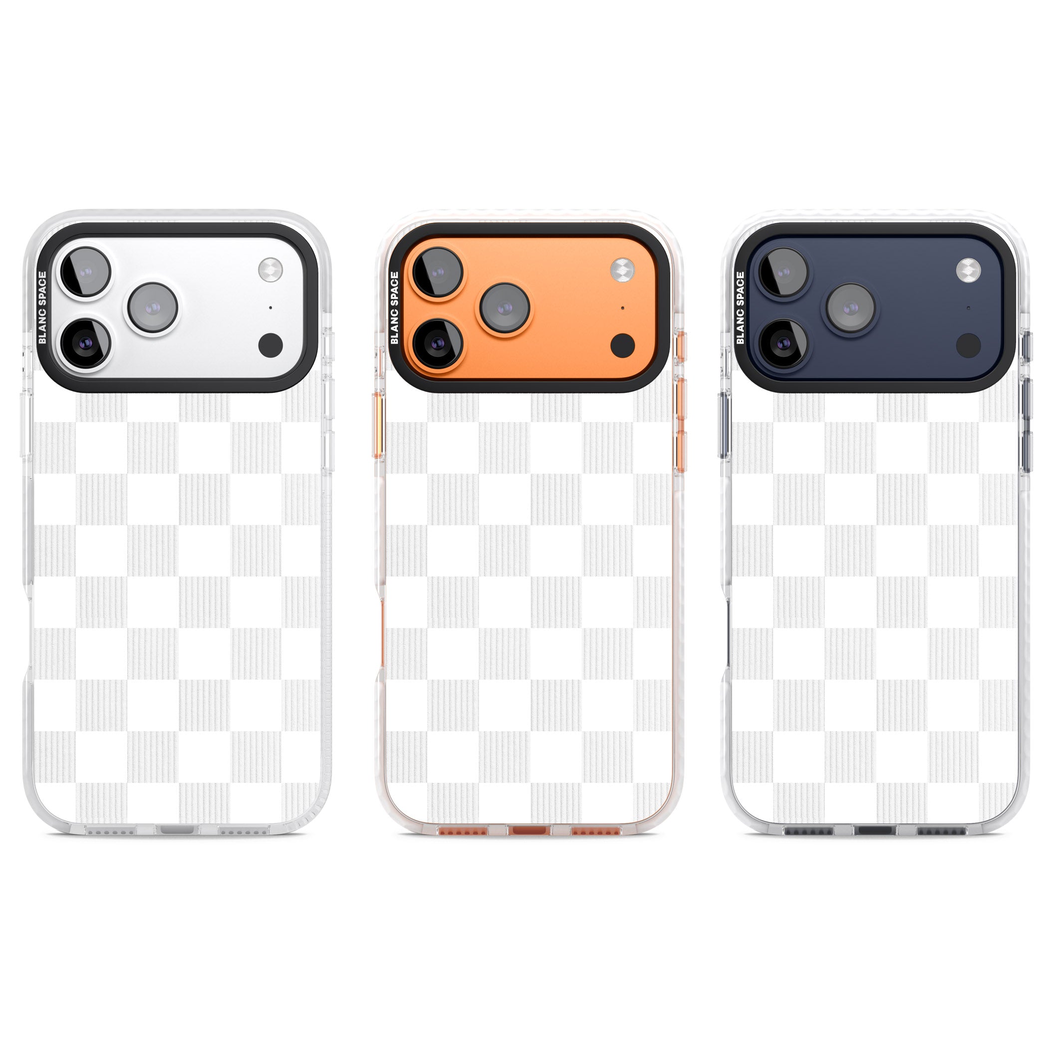 White Checkered iPhone 17 Pro Impact Pro Clear Phone Case APT Impact Protection